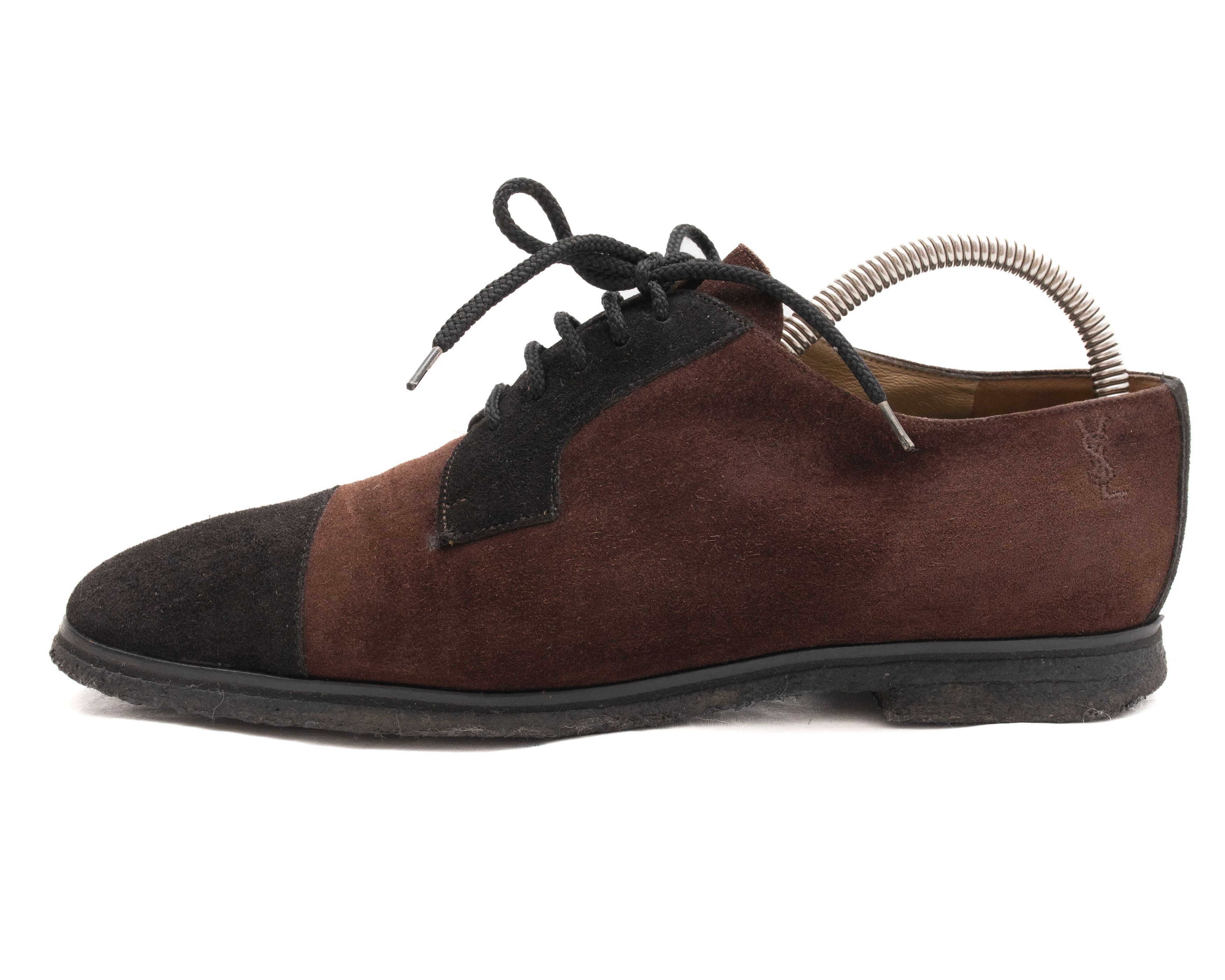 Yves Saint Laurent YVES SAINT LAURENT Suede Toe Cap Crepe Soles Oxfords Size US 7.5 / IT 37.5 - 2 Thumbnail