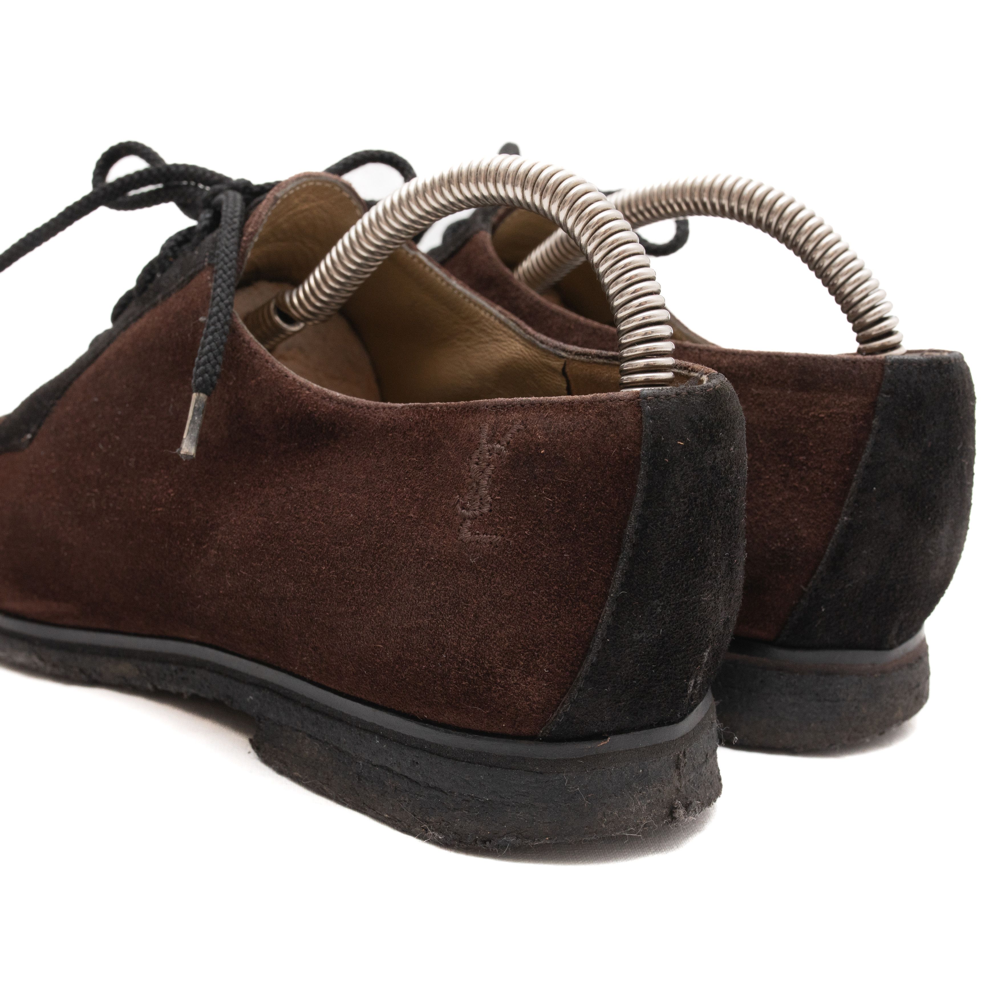 Yves Saint Laurent YVES SAINT LAURENT Suede Toe Cap Crepe Soles Oxfords Size US 7.5 / IT 37.5 - 6 Thumbnail