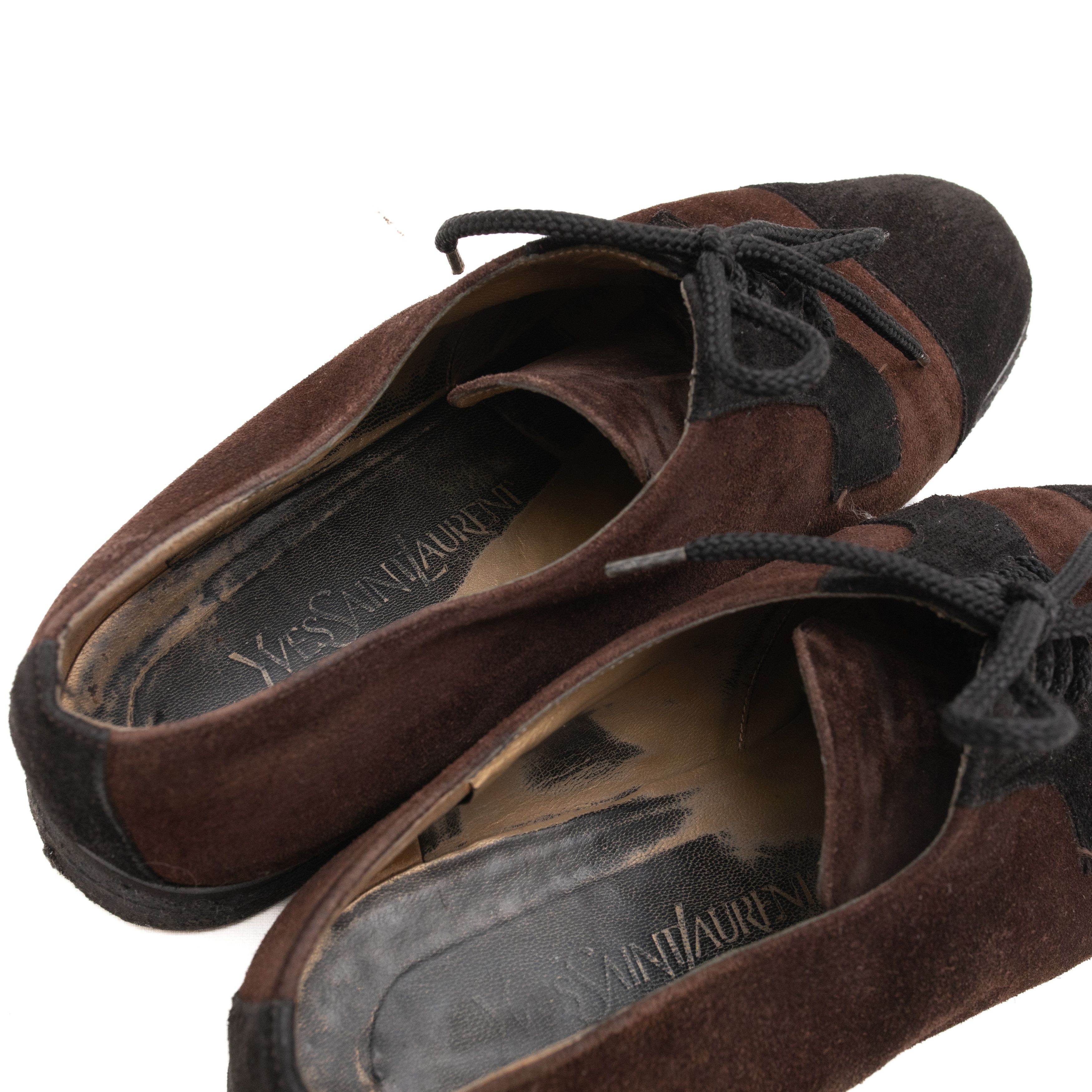 Yves Saint Laurent YVES SAINT LAURENT Suede Toe Cap Crepe Soles Oxfords Size US 7.5 / IT 37.5 - 8 Thumbnail