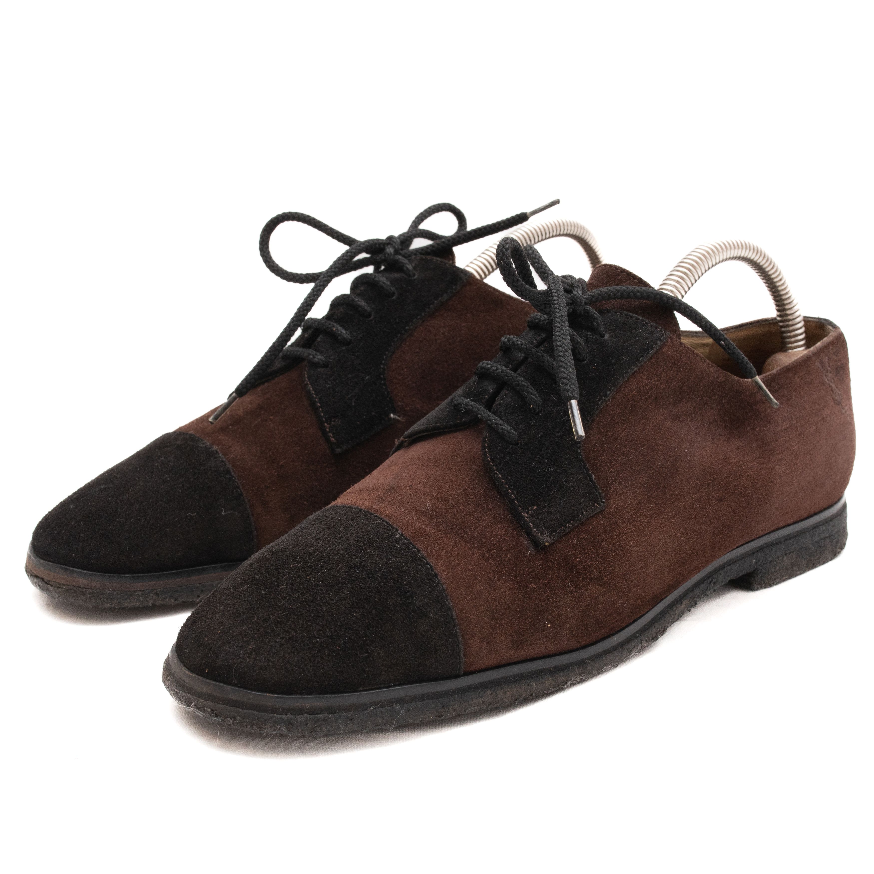 YVES SAINT LAURENT Suede Toe Cap Crepe Soles Oxfords