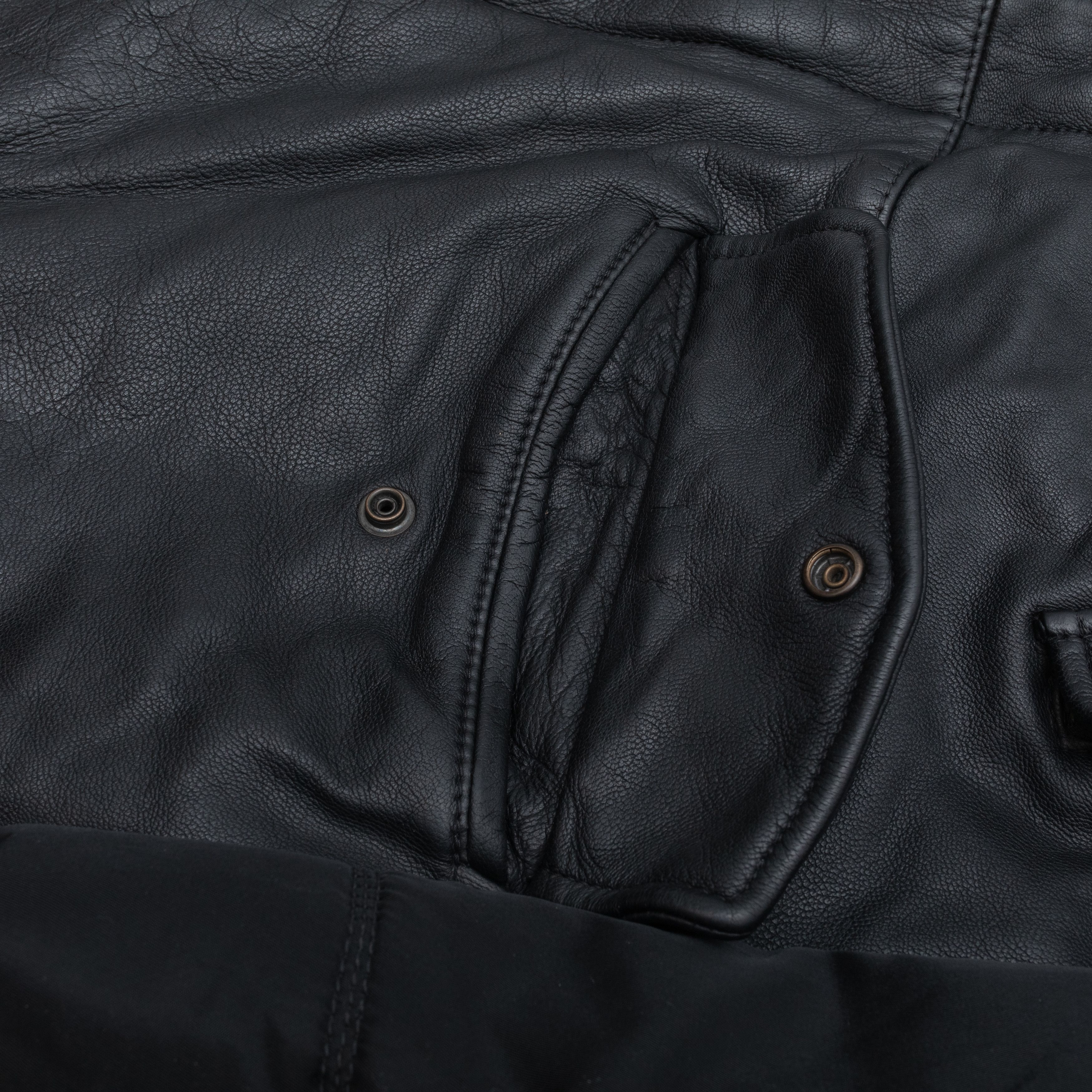 Hugo Boss HUGO BOSS Vintage 90s Leather and Nylon Field Jacket Size US XL / EU 56 / 4 - 5 Thumbnail