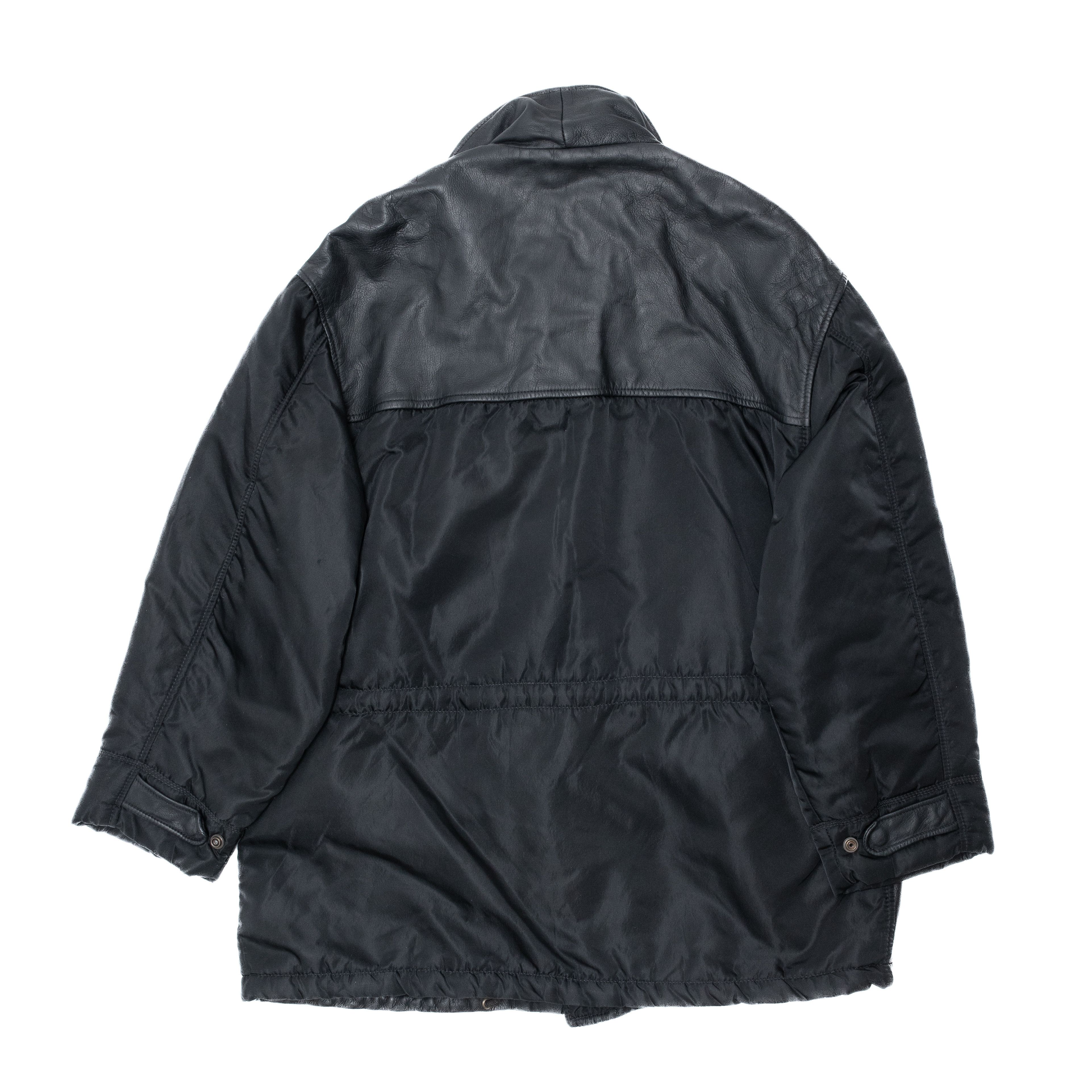 Hugo Boss HUGO BOSS Vintage 90s Leather and Nylon Field Jacket Size US XL / EU 56 / 4 - 3 Thumbnail