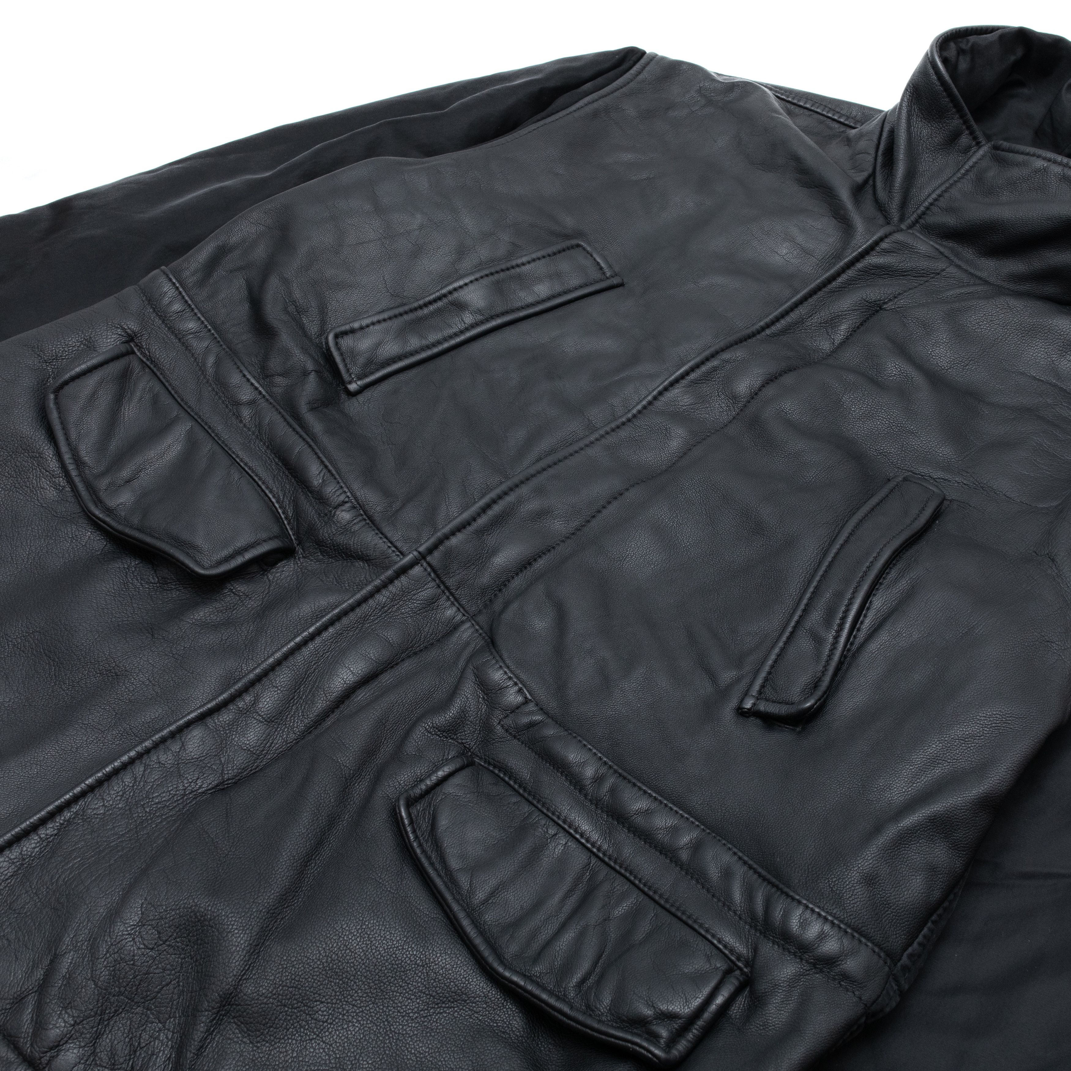 Hugo Boss HUGO BOSS Vintage 90s Leather and Nylon Field Jacket Size US XL / EU 56 / 4 - 2 Thumbnail