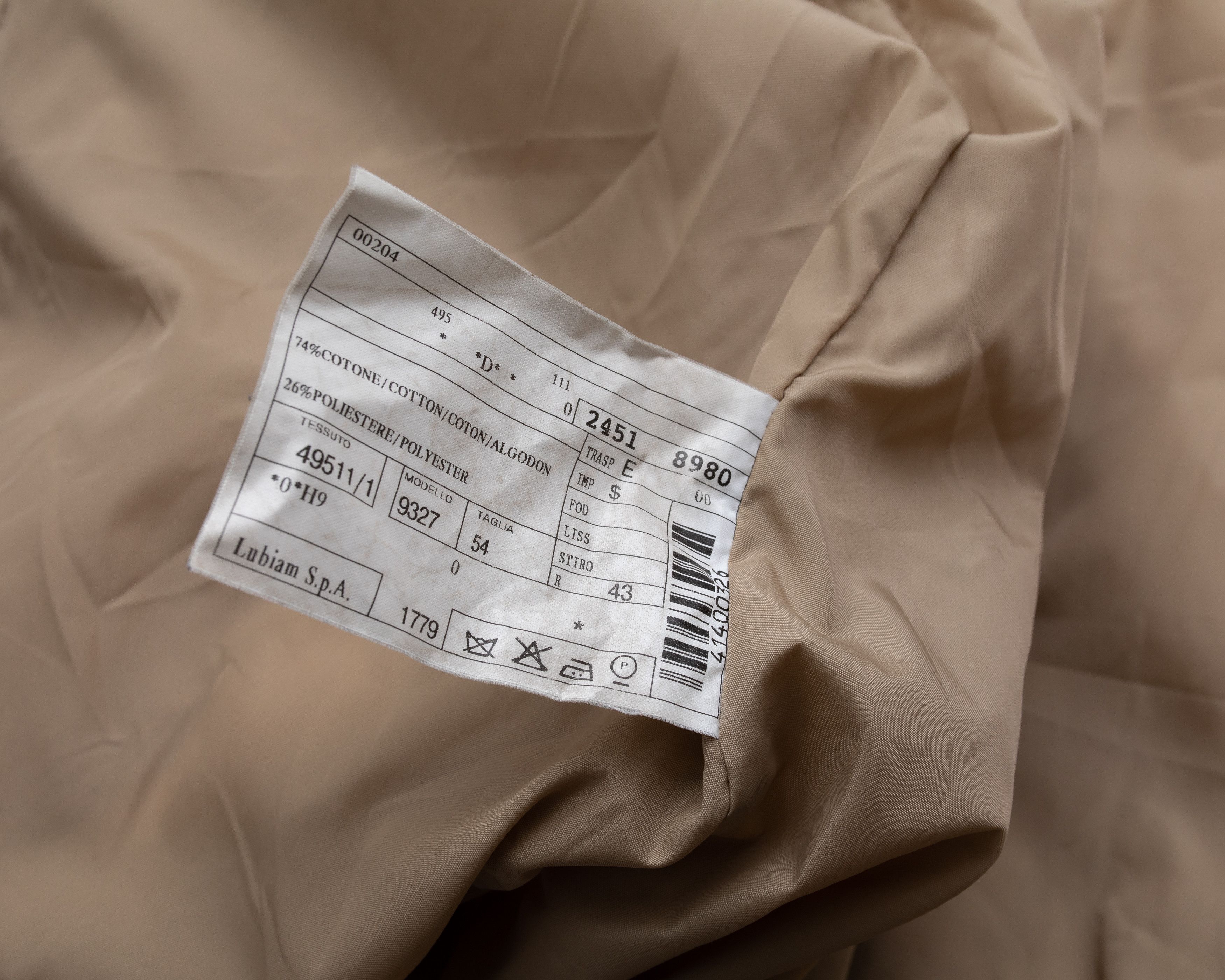 Luigi Bianchi L. B. M. 1911 Beige Down Coat Jacket Size US L / EU 52-54 / 3 - 5 Thumbnail