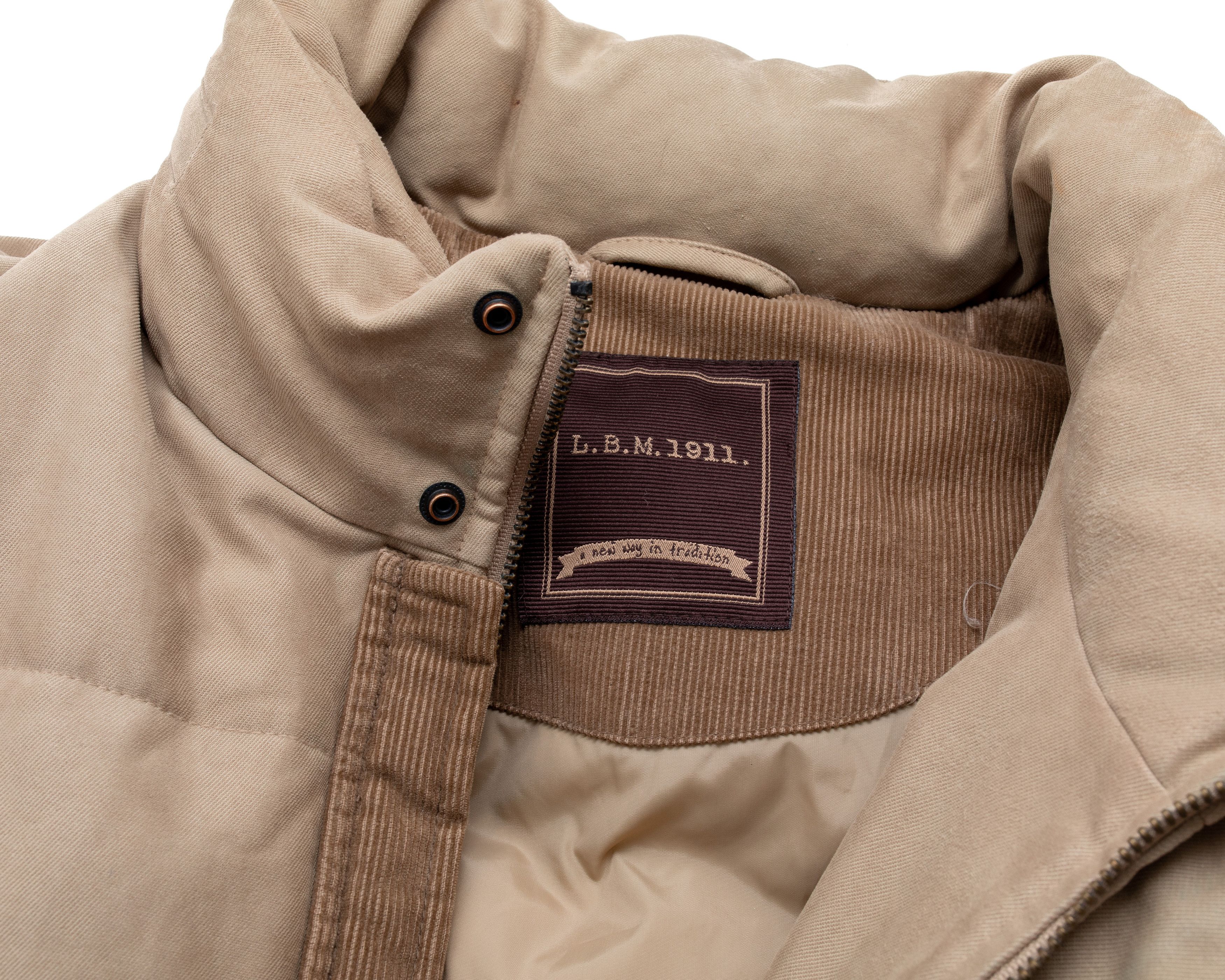 Luigi Bianchi L. B. M. 1911 Beige Down Coat Jacket Size US L / EU 52-54 / 3 - 4 Thumbnail