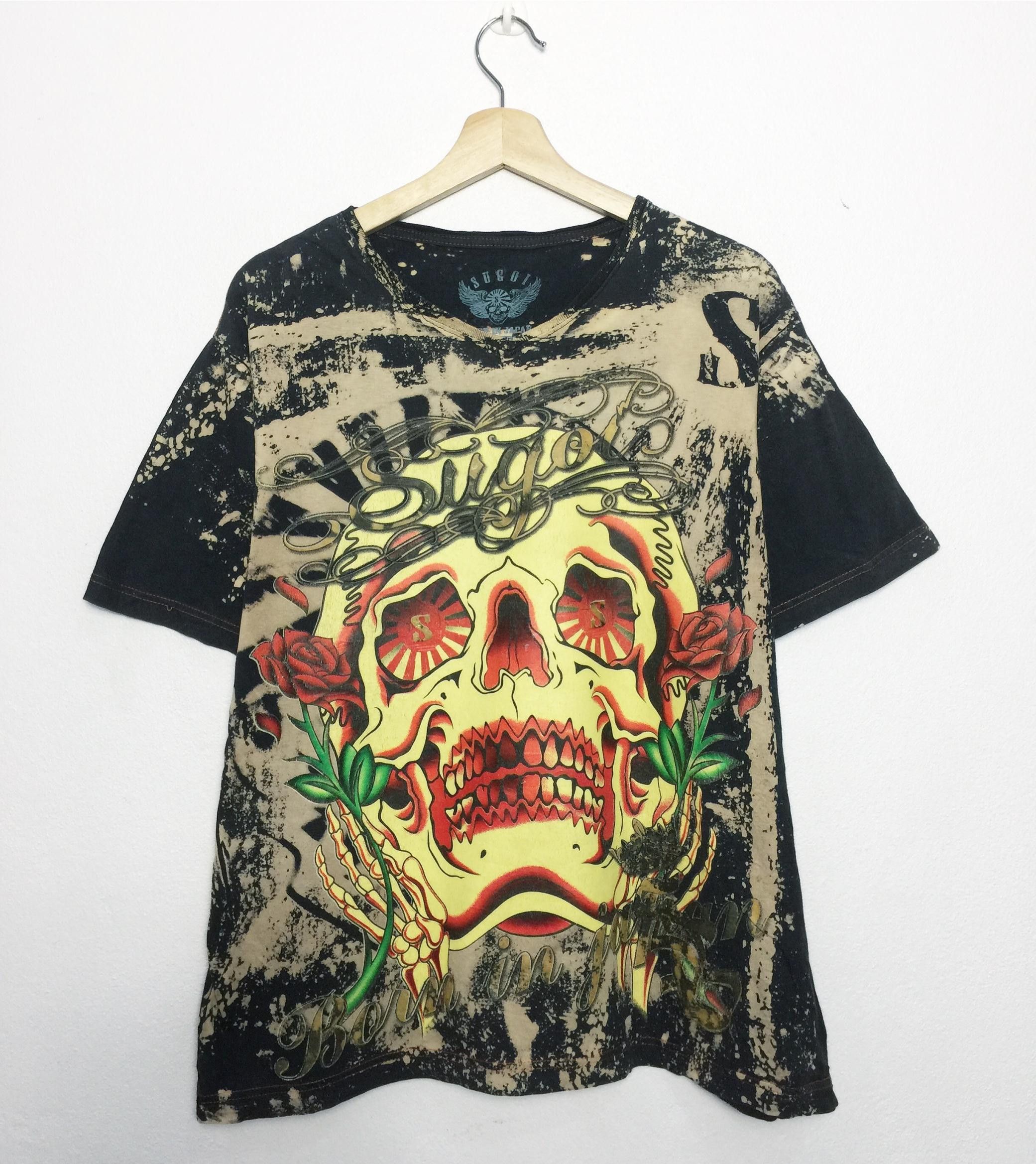 Japanese Brand Rare Sugoi Born in Japan Overprint Tie Dye Skull Tees Size US M / EU 48-50 / 2 - 1 Thumbnail