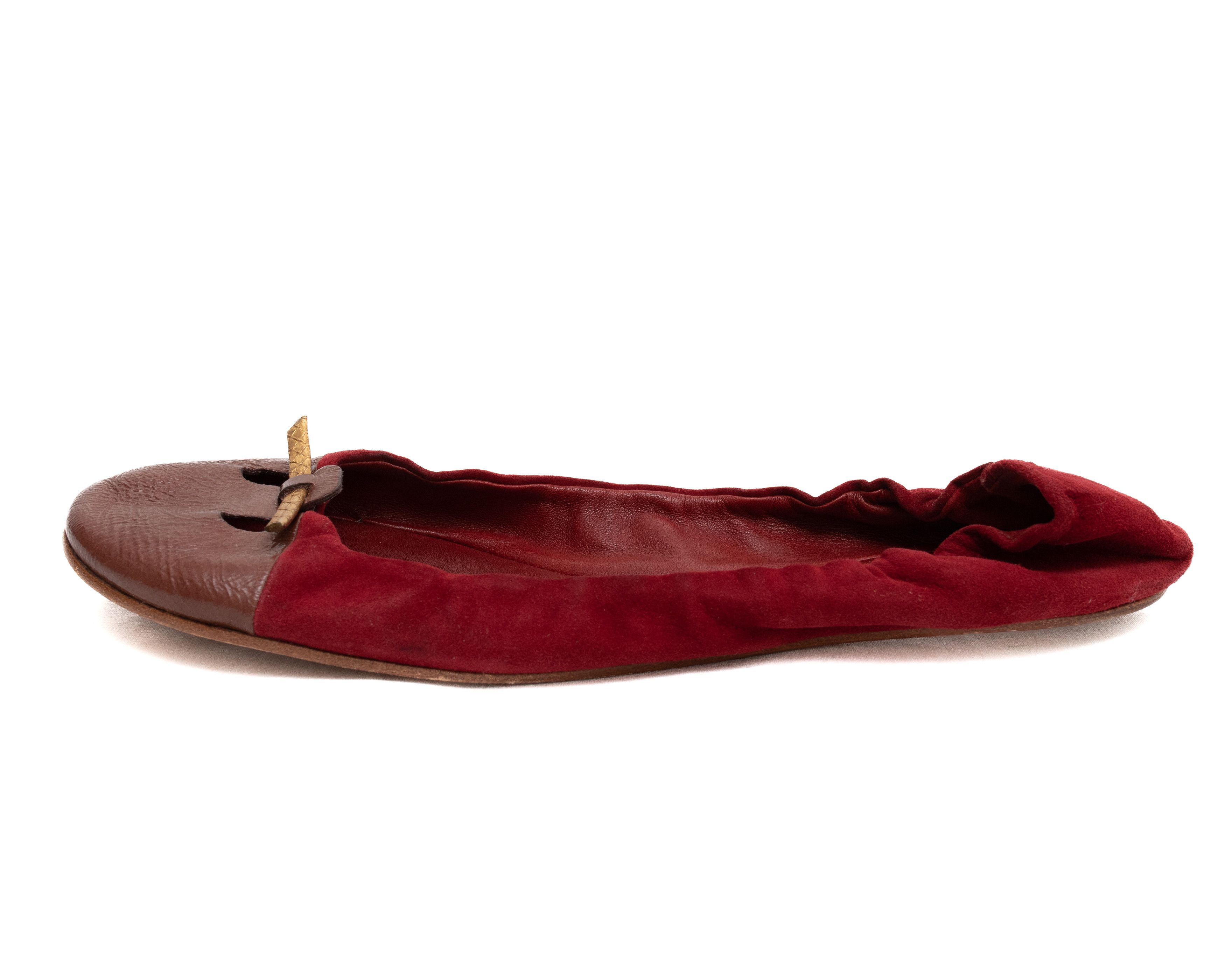 Marc Jacobs MARC JACOBS Mainline Red Suede Flats Size US 9.5 / IT 39.5 - 2 Thumbnail