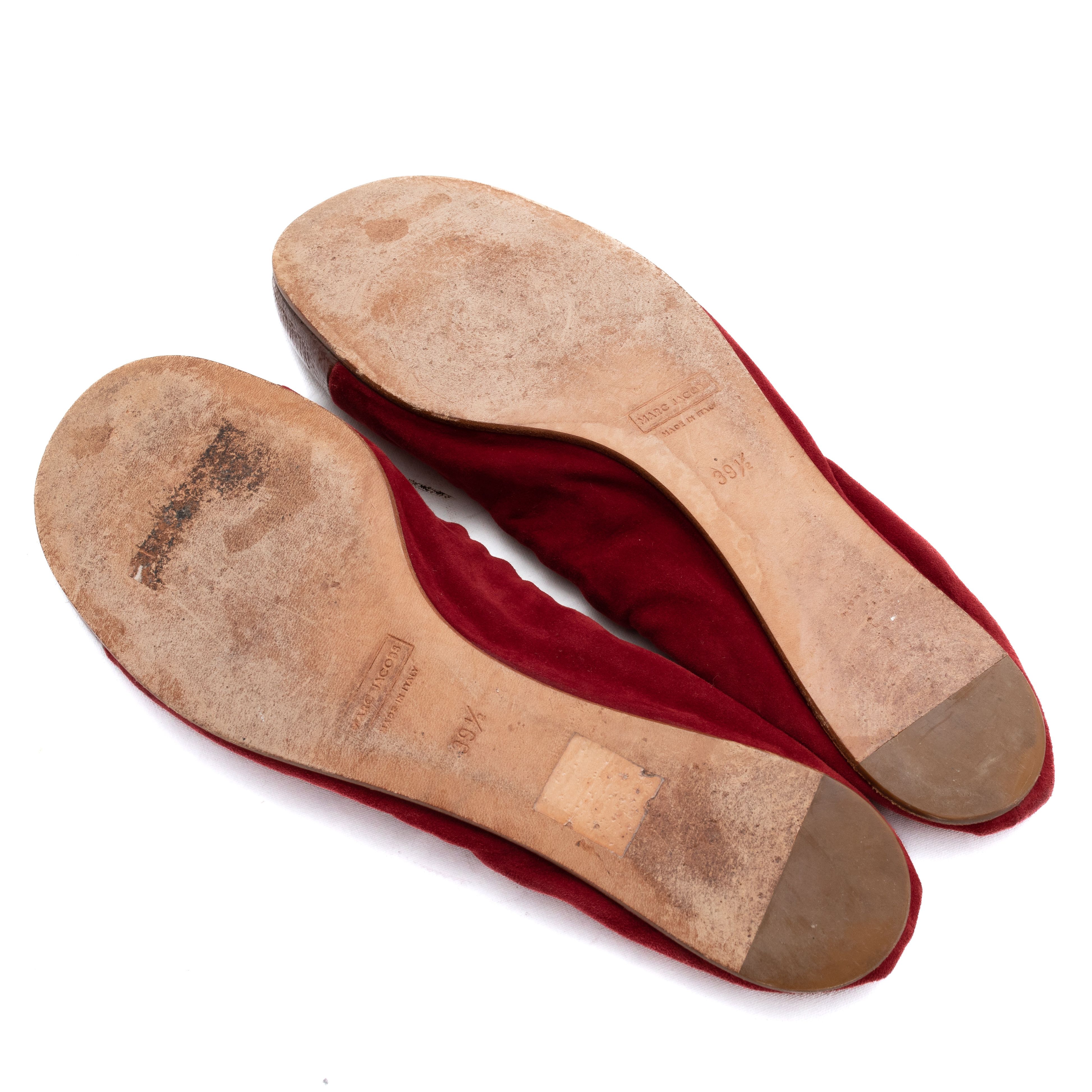 Marc Jacobs MARC JACOBS Mainline Red Suede Flats Size US 9.5 / IT 39.5 - 6 Thumbnail