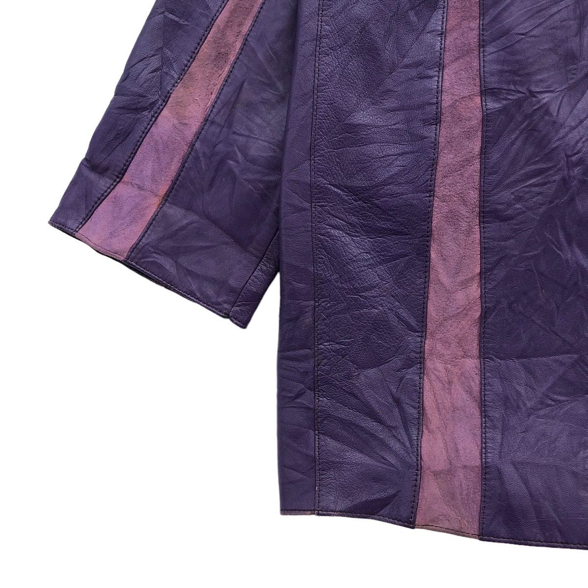 Vintage Adarcrea S.L Stripes Patchwork Leather Jacket Made In Spain Size XL / US 12-14 / IT 48-50 - 15 Thumbnail