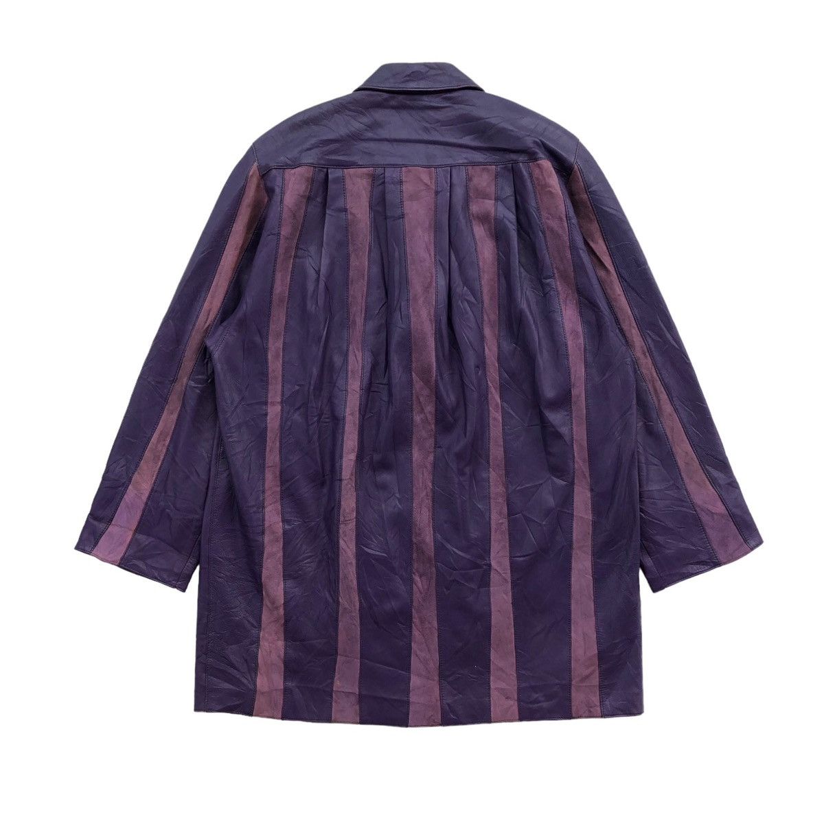 Vintage Adarcrea S.L Stripes Patchwork Leather Jacket Made In Spain Size XL / US 12-14 / IT 48-50 - 10 Thumbnail