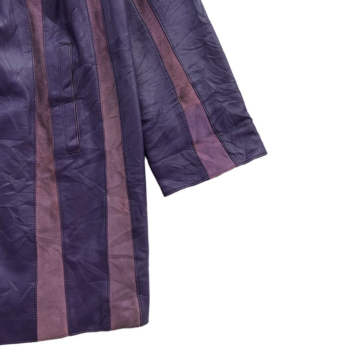 Vintage Adarcrea S.L Stripes Patchwork Leather Jacket Made In Spain Size XL / US 12-14 / IT 48-50 - 14 Thumbnail