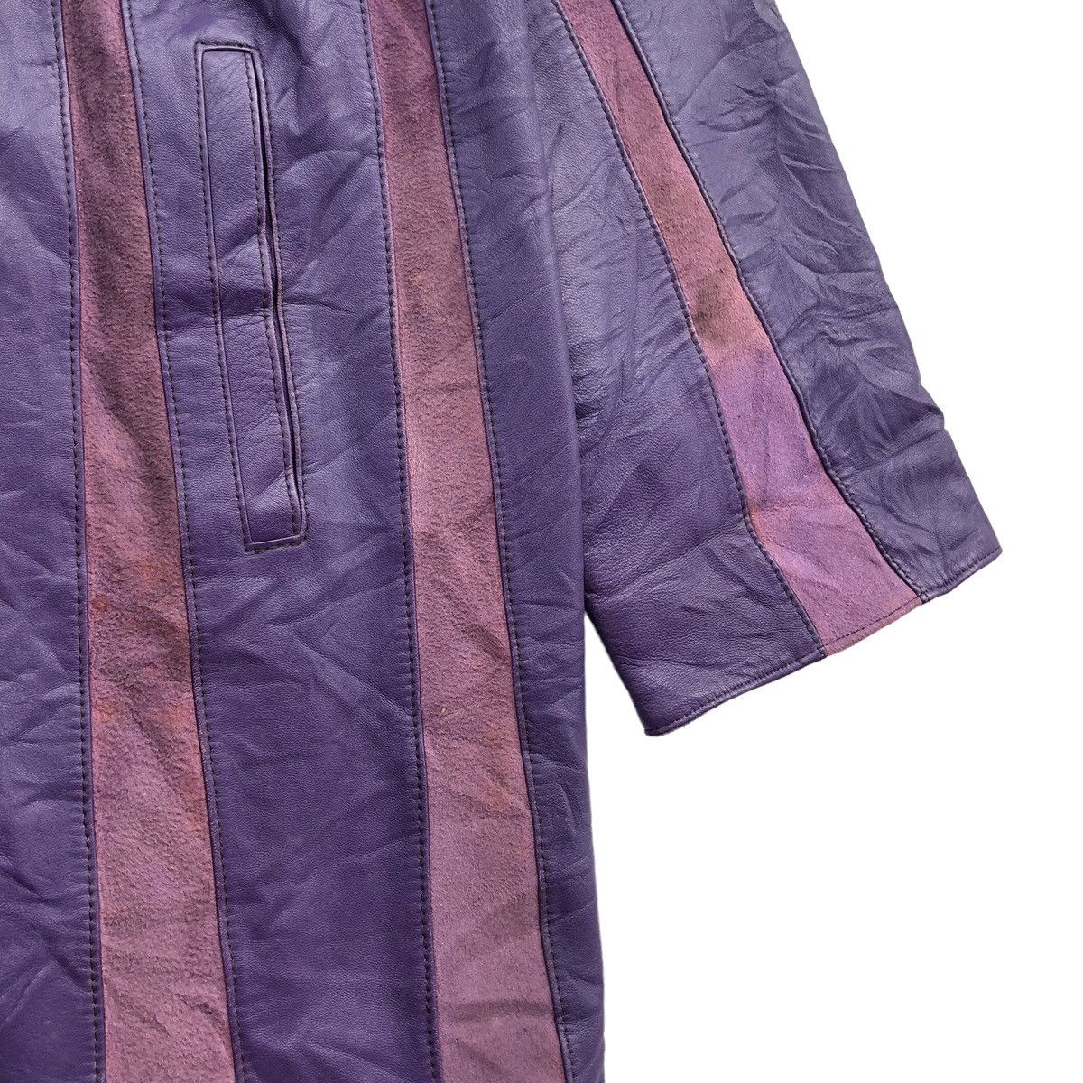 Vintage Adarcrea S.L Stripes Patchwork Leather Jacket Made In Spain Size XL / US 12-14 / IT 48-50 - 8 Thumbnail