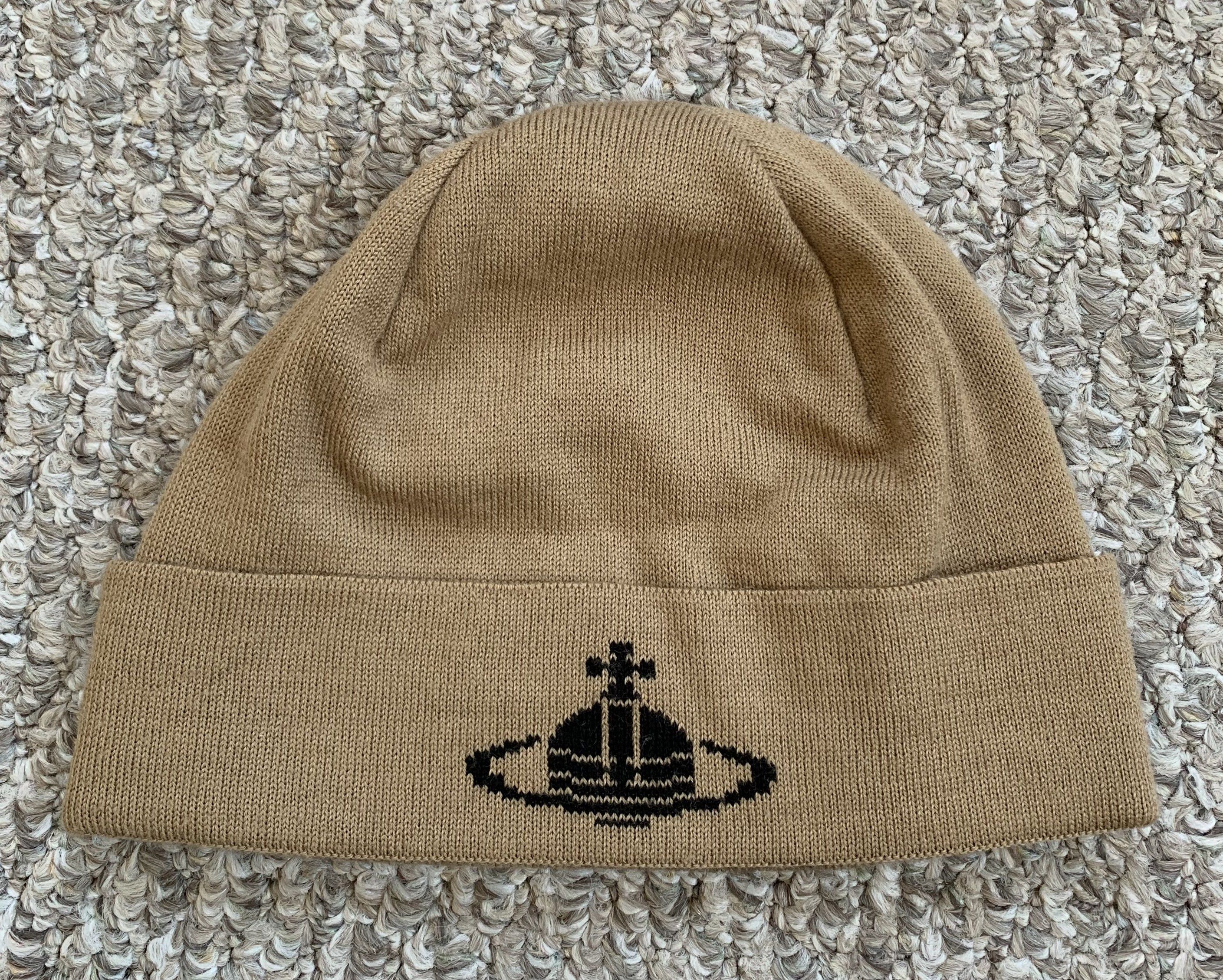 image of Vivienne Westwood Orb Beanie in Beige, Men's