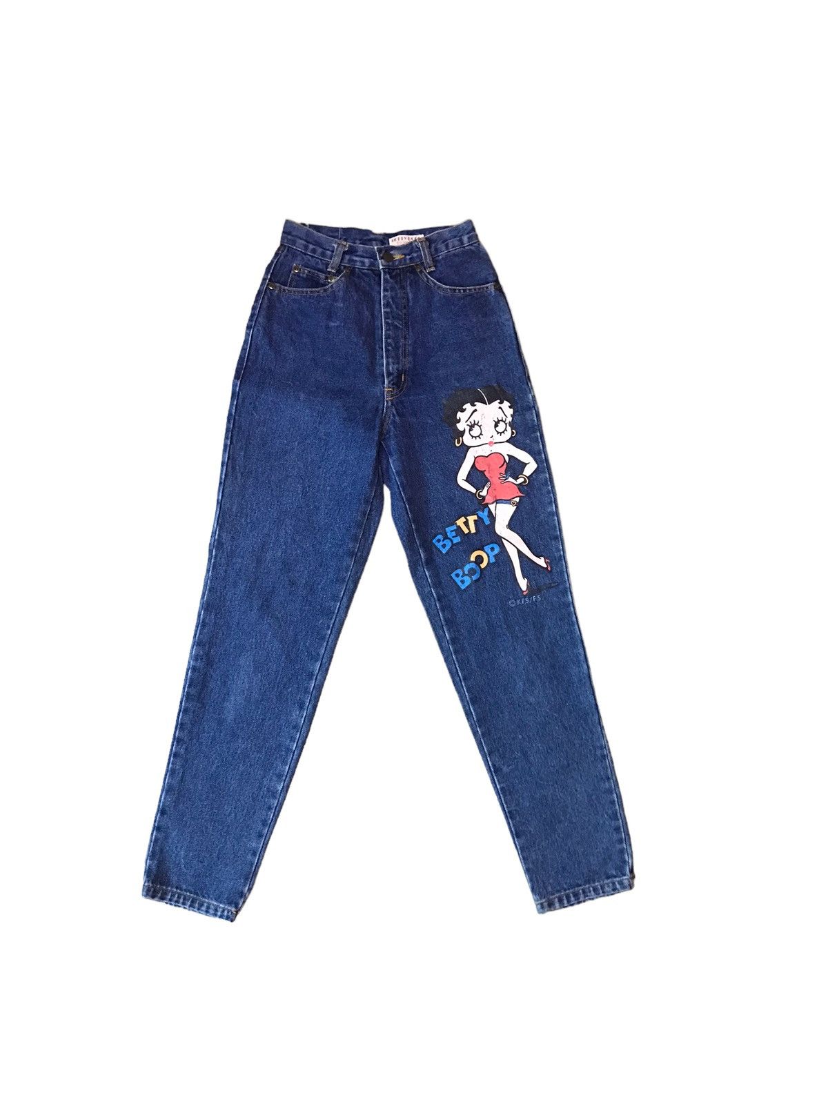 image of VTG 90's Betty Boop Jeans Printed in Blue, Women's (Size 24)