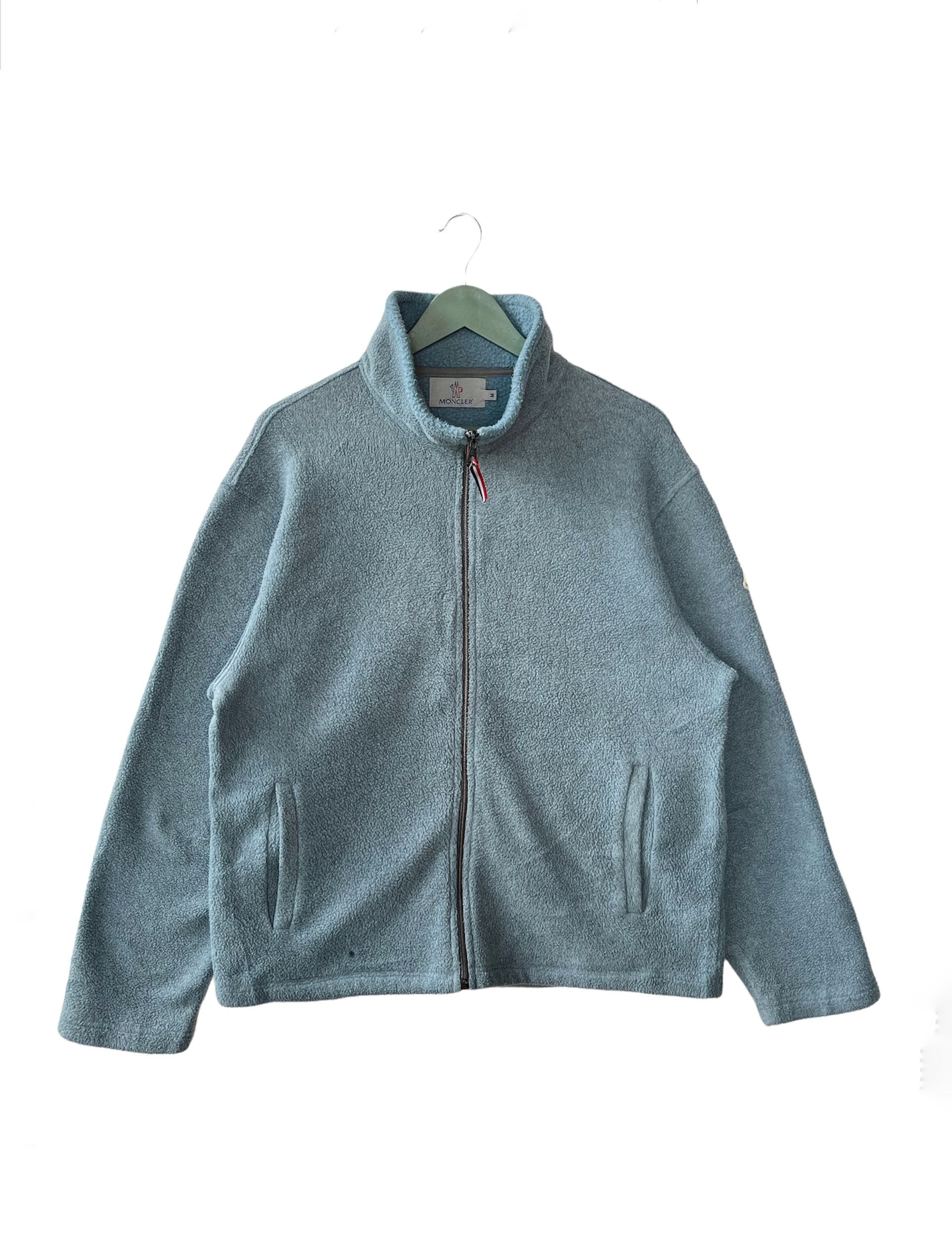 image of Vintage Moncler Fleece Sweater in Light Blue, Men's (Size Medium)