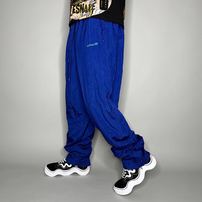 Adidas Vintage Adidas Track Pants Royal Blue Nylon Sky Blue 90s Grailed