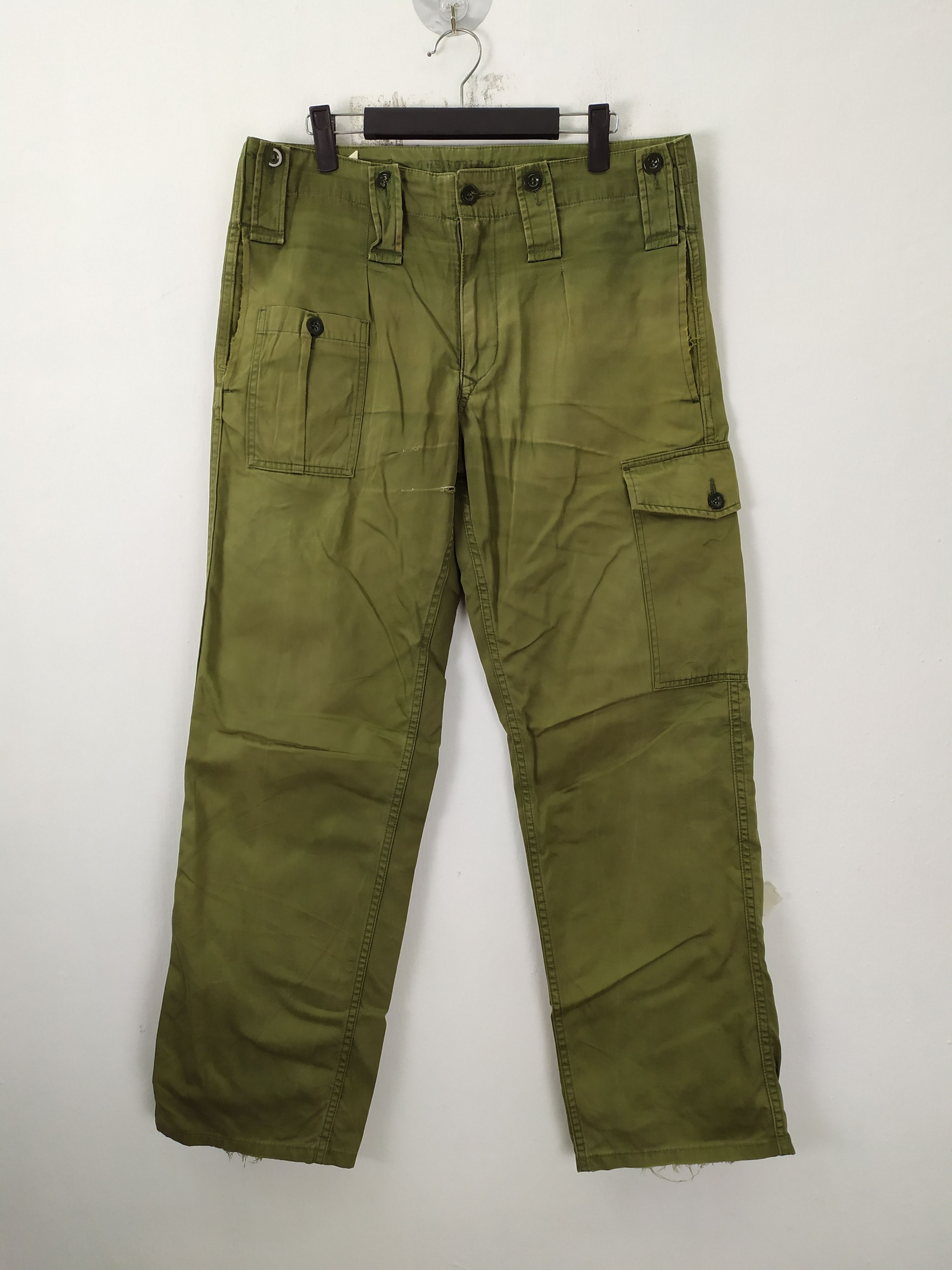 image of Vintage Talon Faded Cargo Pants/multipocket in Faded Green, Men's (Size 34)