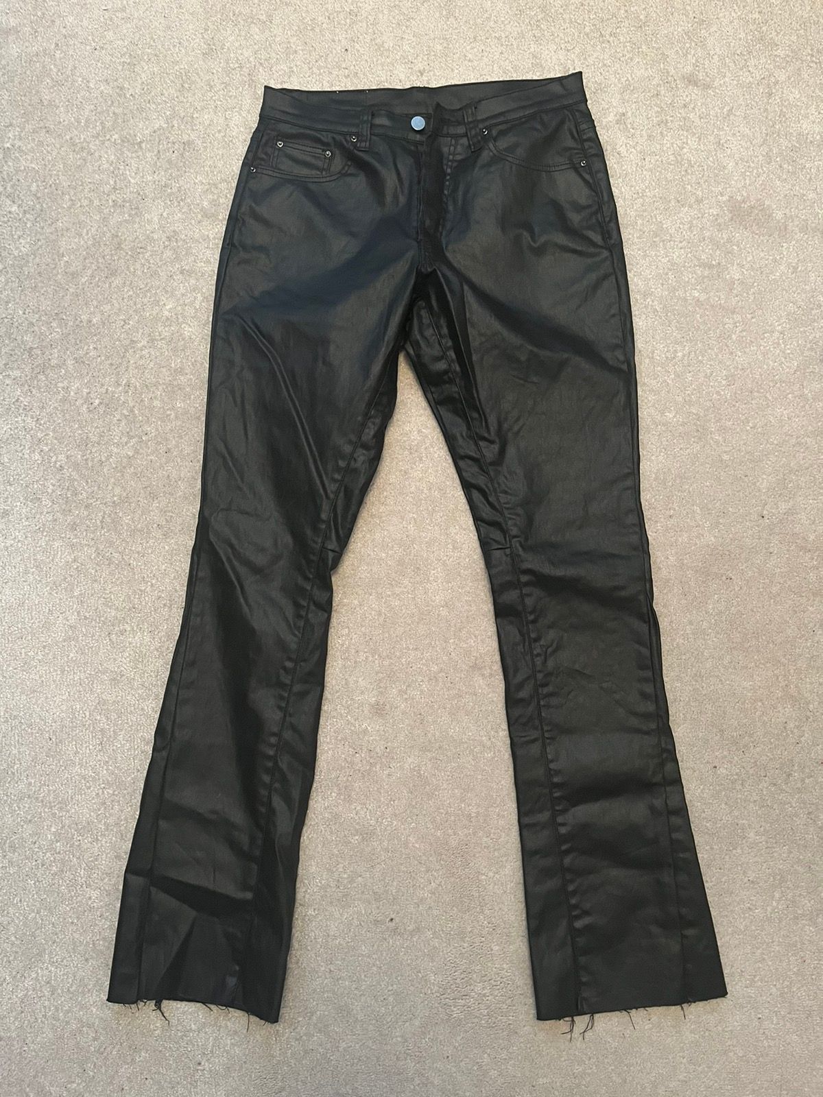 MNML MNML Waxed Black Flare Denim Jeans | Grailed