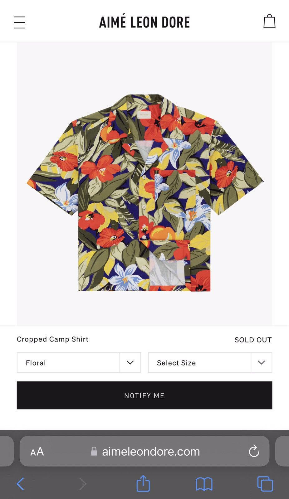 Aime Leon Dore Aime Leon Dore Cropped Camp Shirt | Grailed