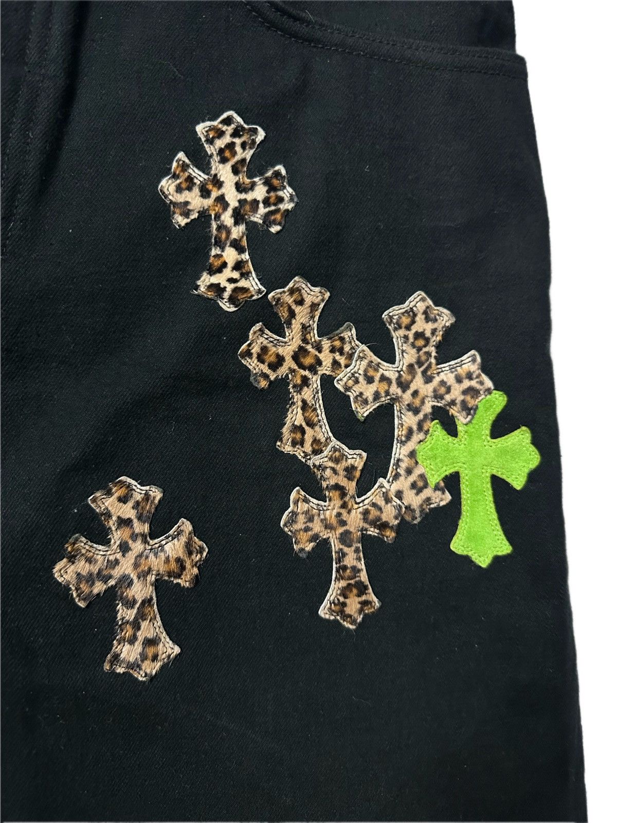 Chrome Hearts Chrome Hearts 35 Green & Leopard Cross Patch Denim Size US 36 / EU 52 - 3 Thumbnail