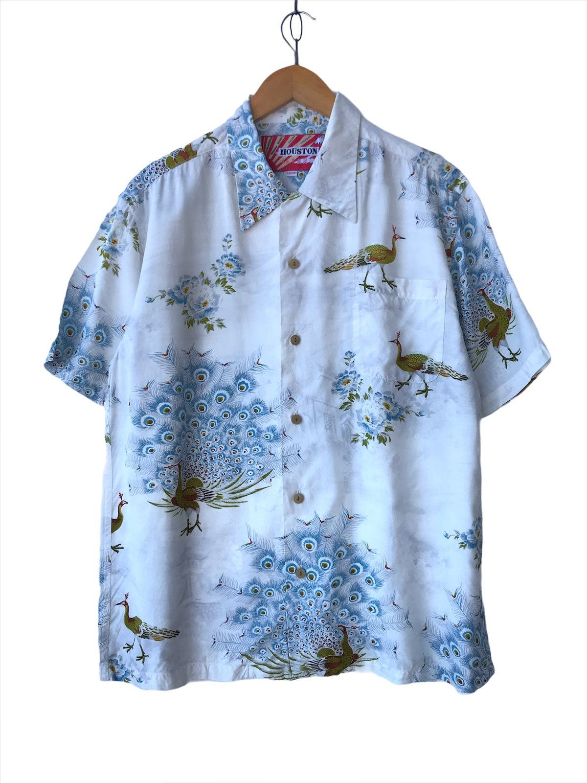Japanese Brand 90s Yakuza Houston Japan Allprint Rayon Buttons Shirt Size US L / EU 52-54 / 3 - 1 Thumbnail
