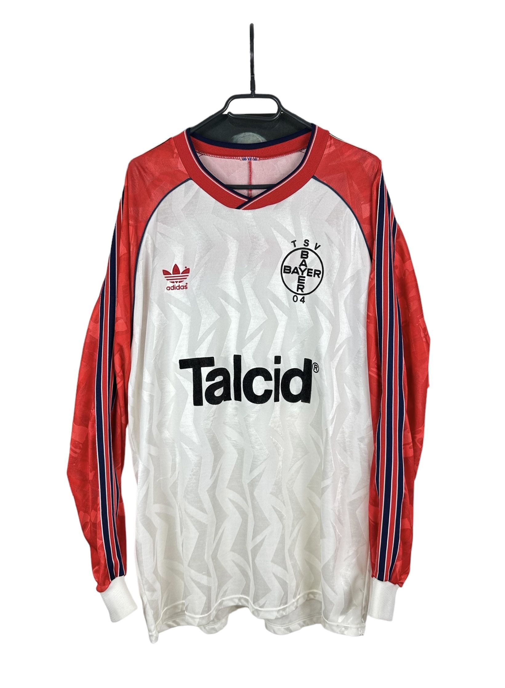 Adidas Bayer 04 Leverkusen football Soccer Shirt 1992 Jersey RARE Size US XL / EU 56 / 4 - 1 Thumbnail