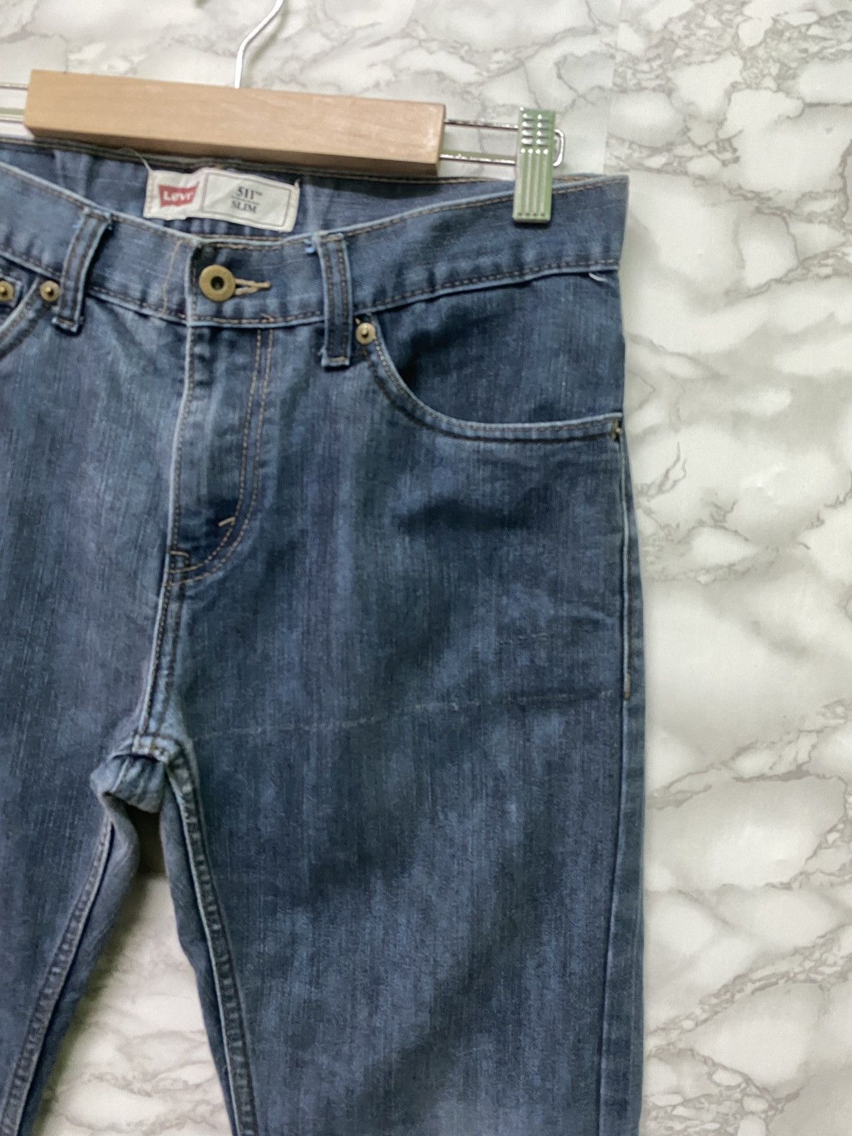 Levi's × Vintage LEVIS 511 Slim Design Mid Blue Jeans- L16 Size US 29 - 5 Thumbnail