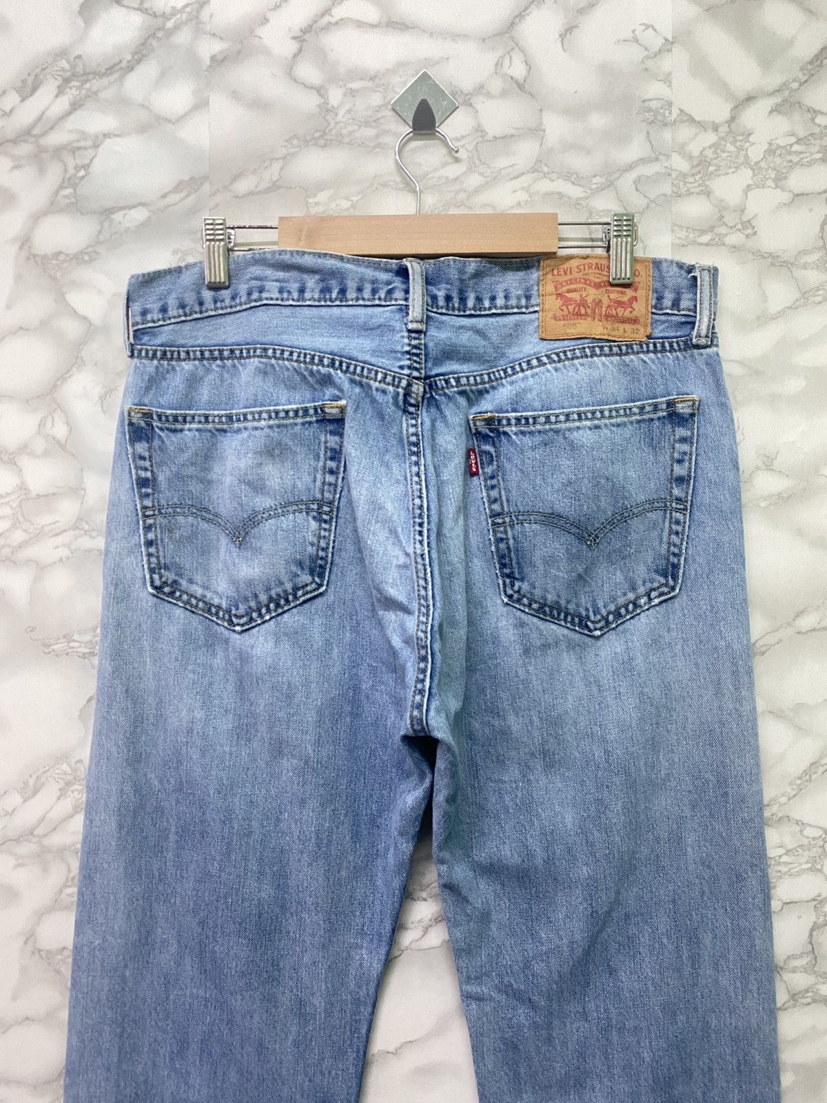 Levi's × Vintage Vintage LEVIS 505 Light Wash Distressed Jeans - L5 Size US 33 - 8 Thumbnail