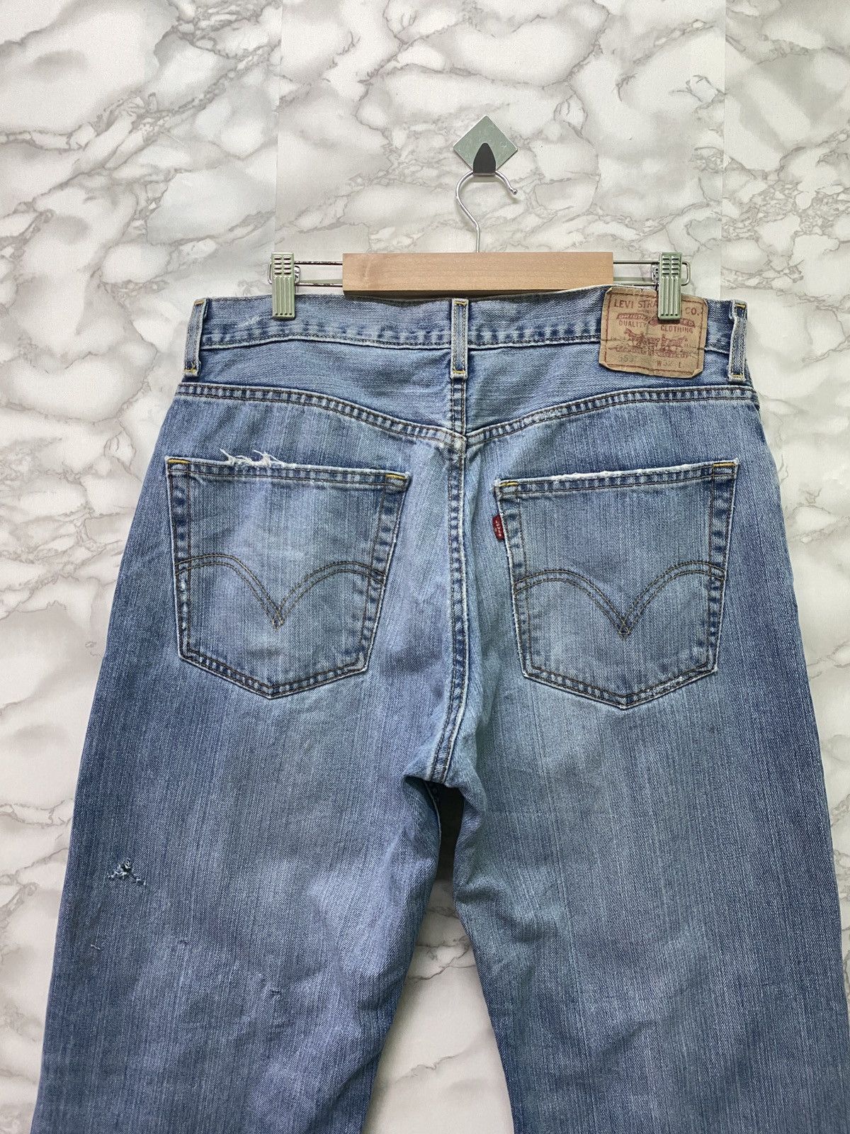 Levi's × Vintage Vintage 90s LEVIS 569 Loose Straight Distressed Jean - L2 Size US 32 / EU 48 - 11 Thumbnail