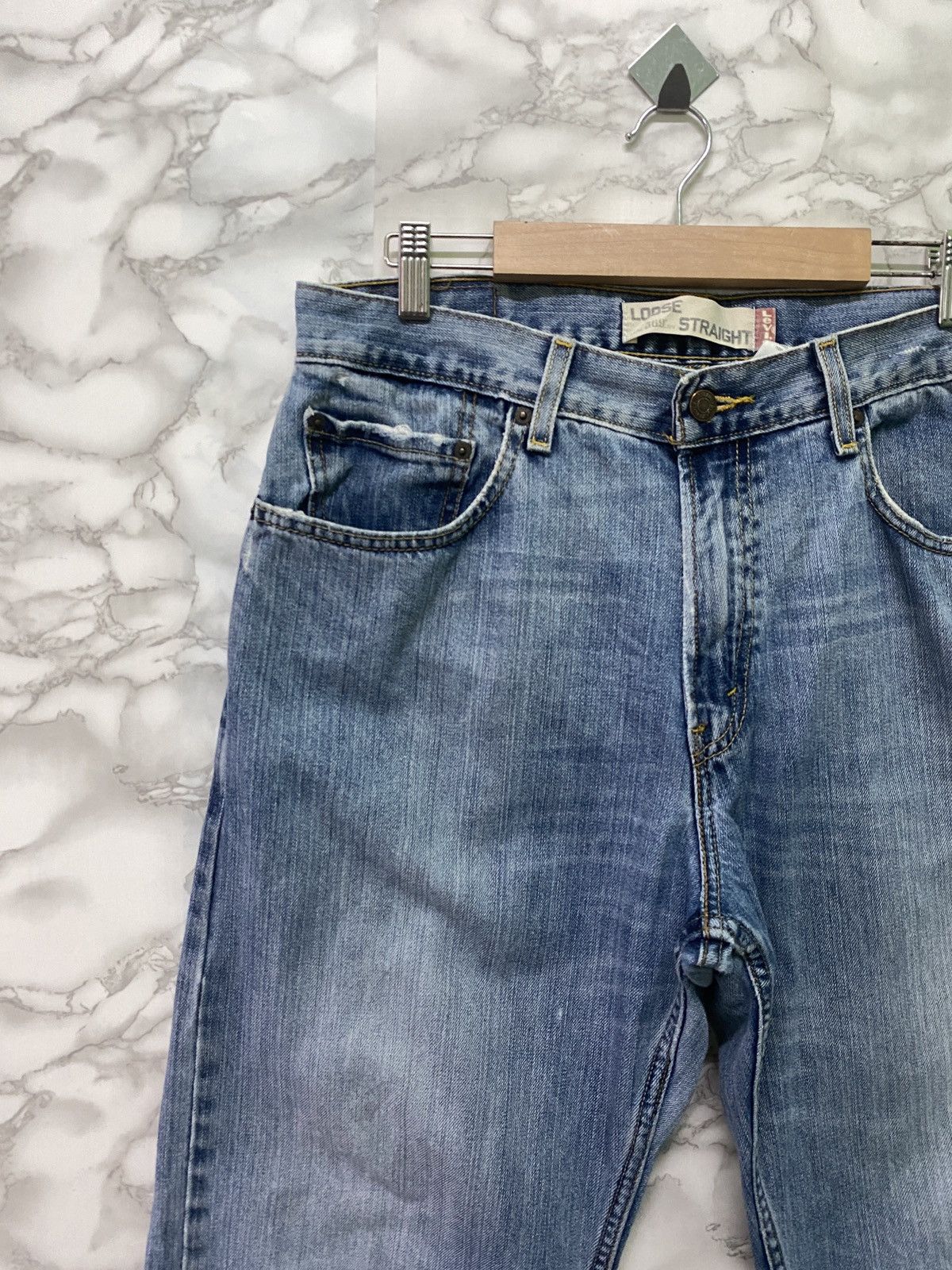 Levi's × Vintage Vintage 90s LEVIS 569 Loose Straight Distressed Jean - L2 Size US 32 / EU 48 - 4 Thumbnail