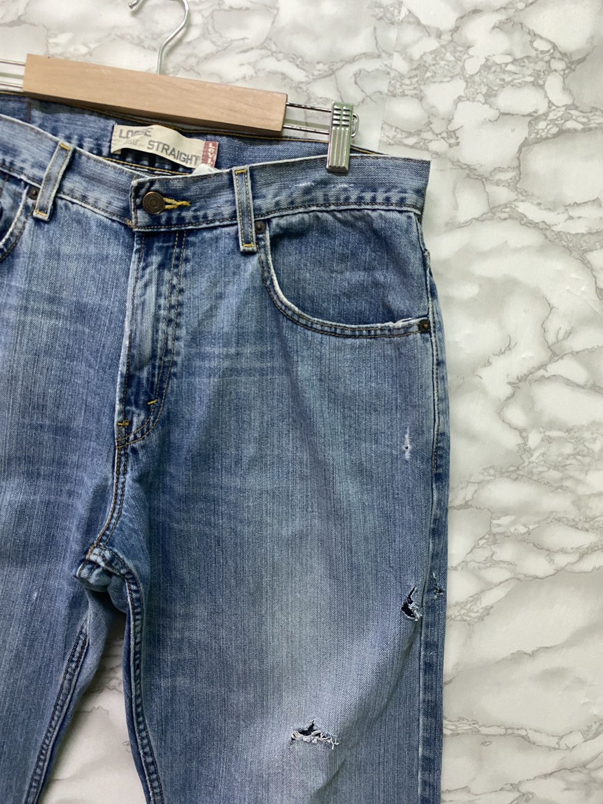 Levi's × Vintage Vintage 90s LEVIS 569 Loose Straight Distressed Jean - L2 Size US 32 / EU 48 - 5 Thumbnail