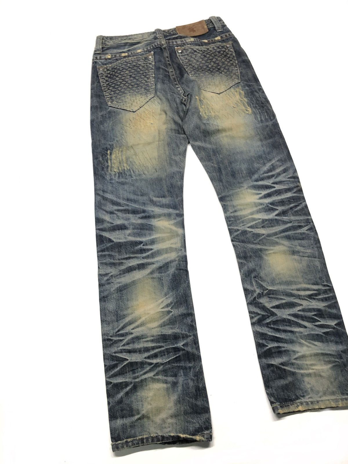 Japanese Brand × Vintage CATTAN FARM DISTRESED SHASHIKO WHISKERS HONEY COMB VERY NICE Size US 30 / EU 46 - 7 Thumbnail