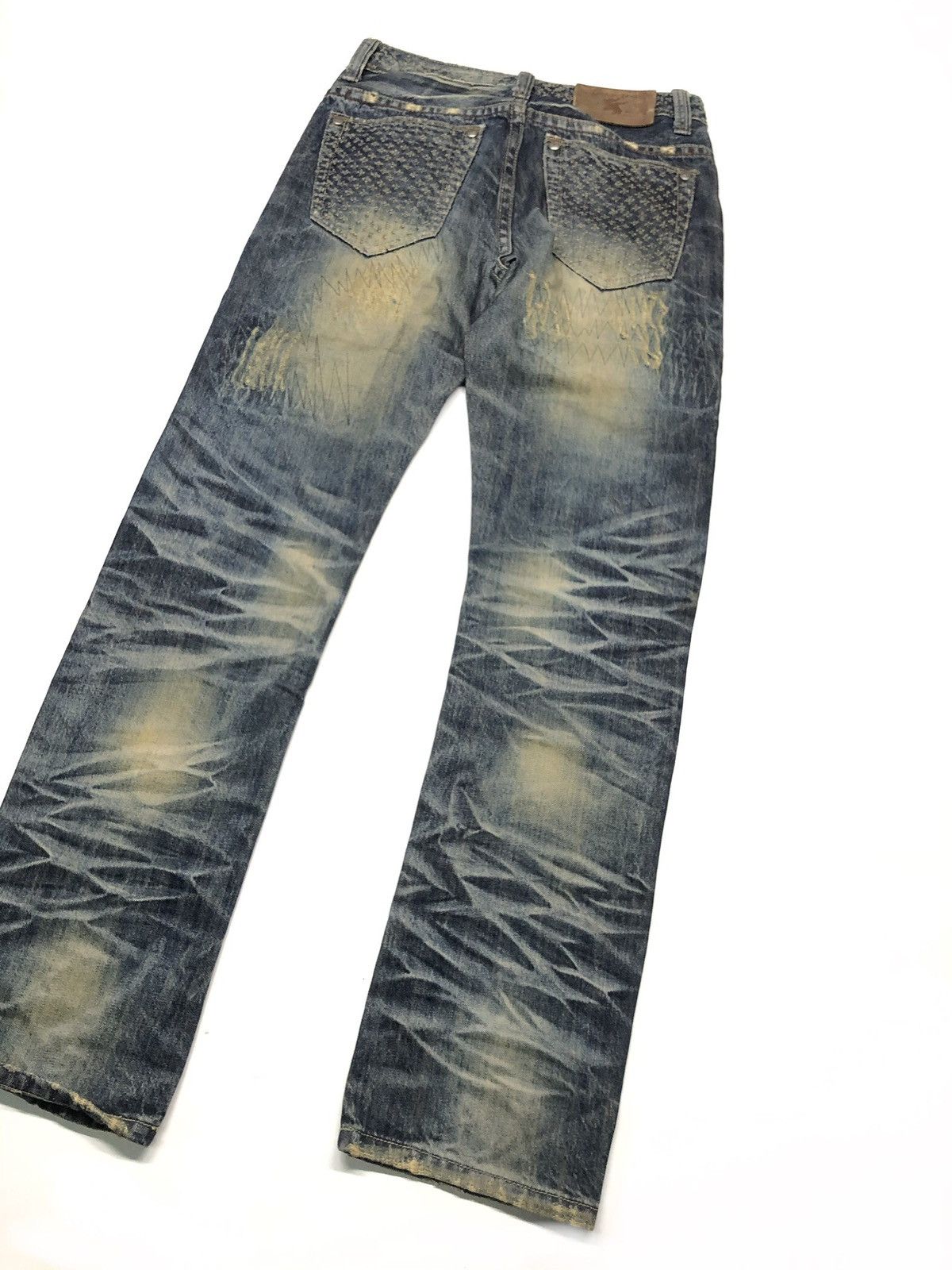 Japanese Brand × Vintage CATTAN FARM DISTRESED SHASHIKO WHISKERS HONEY COMB VERY NICE Size US 30 / EU 46 - 8 Thumbnail