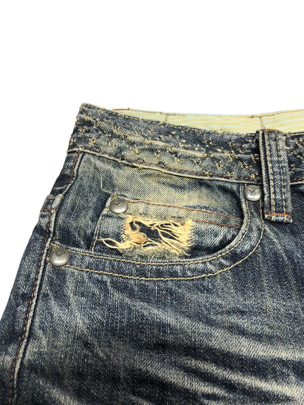 Japanese Brand × Vintage CATTAN FARM DISTRESED SHASHIKO WHISKERS HONEY COMB VERY NICE Size US 30 / EU 46 - 17 Thumbnail