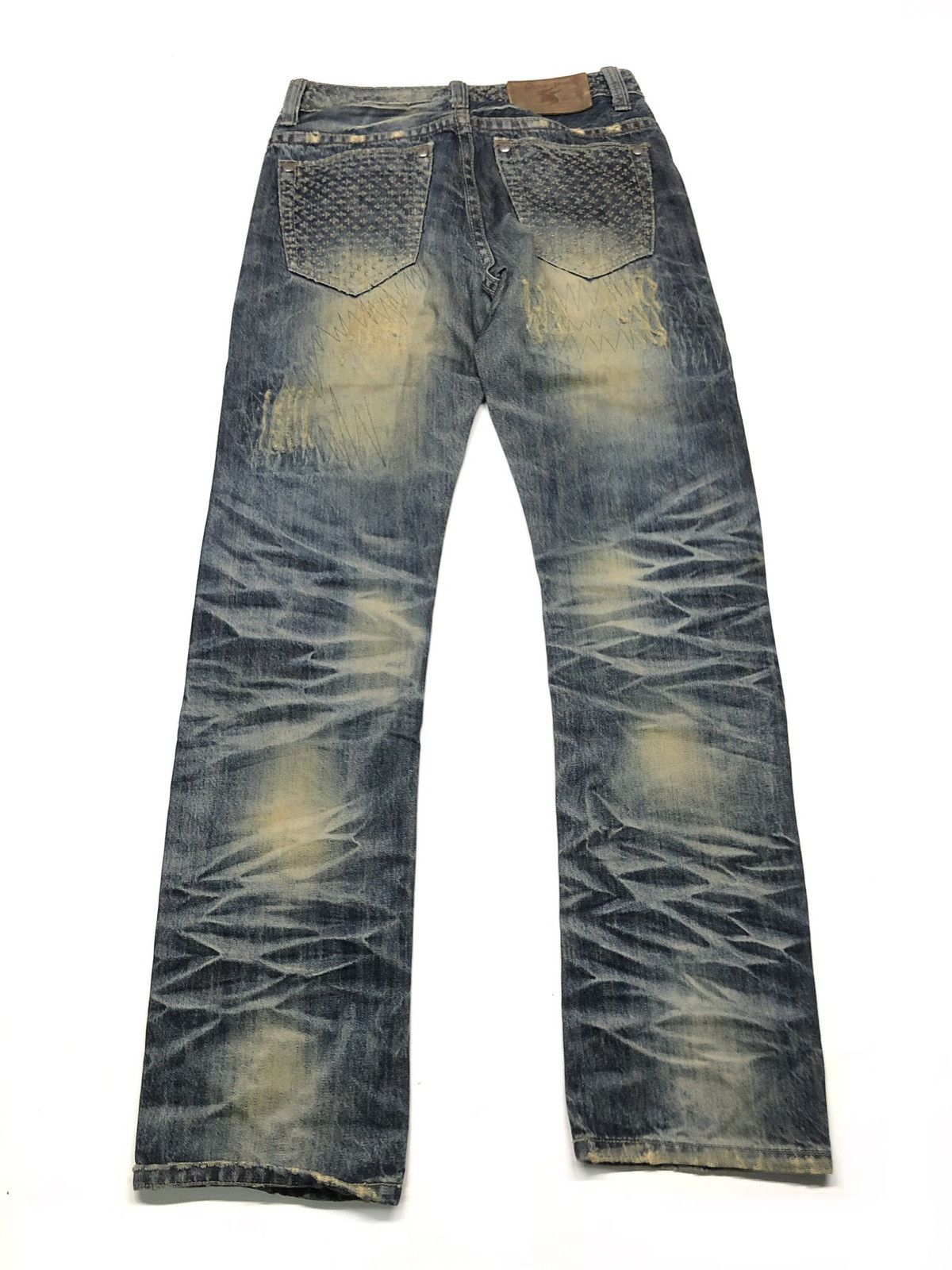 Japanese Brand × Vintage CATTAN FARM DISTRESED SHASHIKO WHISKERS HONEY COMB VERY NICE Size US 30 / EU 46 - 6 Thumbnail