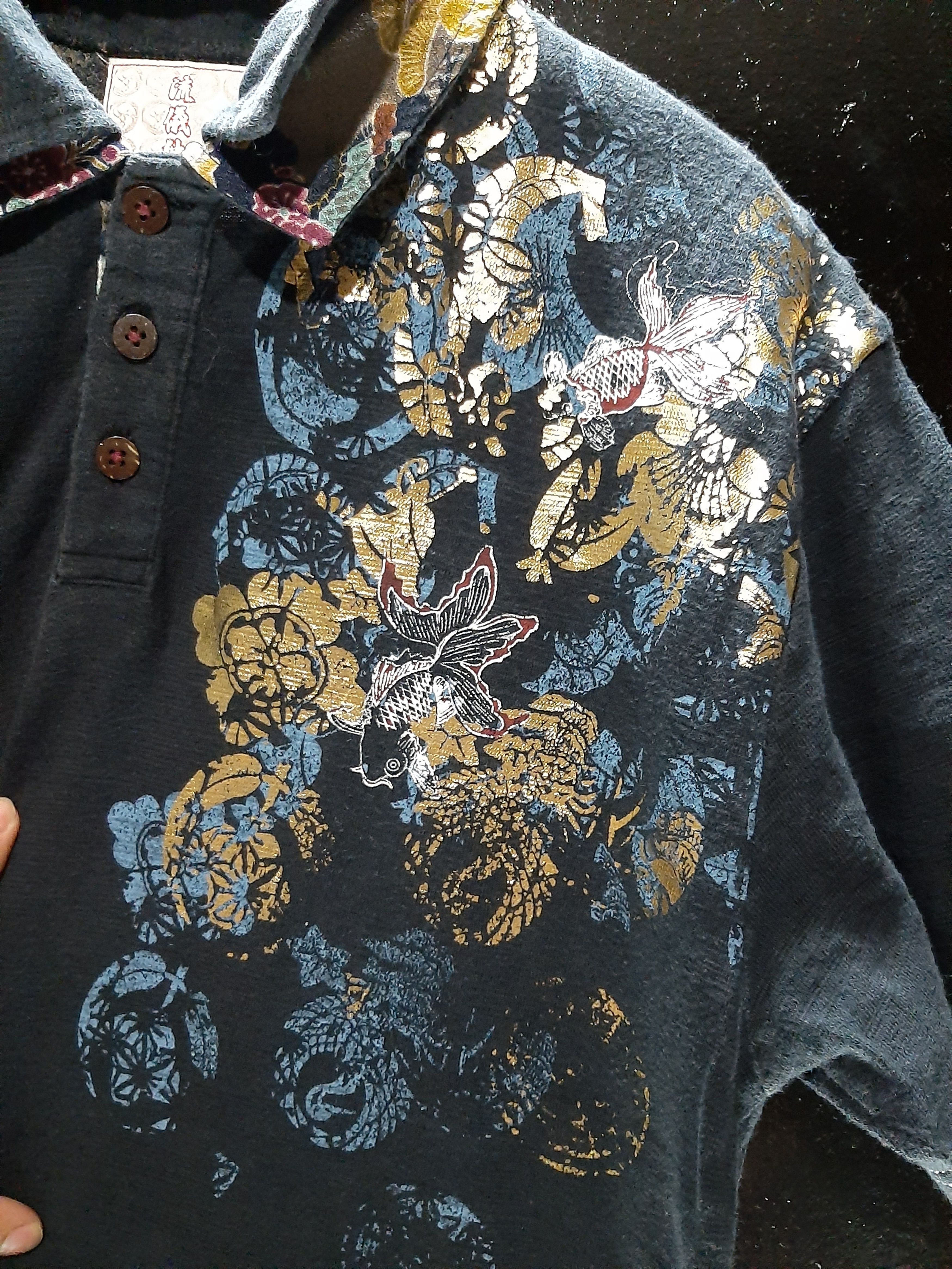 Edition Japan × Japanese Brand JAPANESE GOLD FISH MOTIF SUKAJAN POLO TEE Size US M / EU 48-50 / 2 - 2 Thumbnail