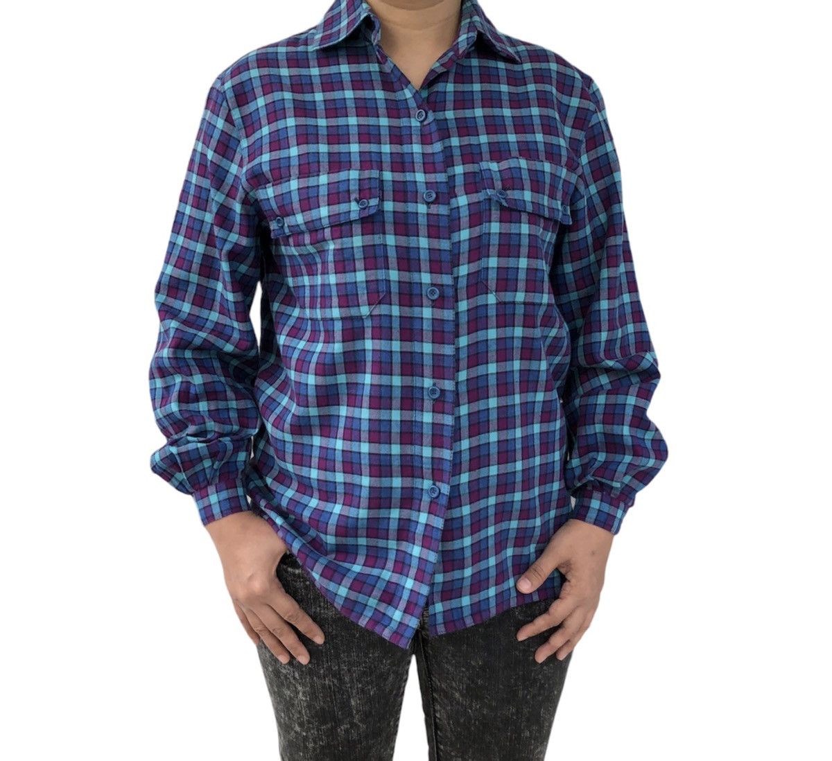 Christian Dior Monsieur 🔥Vtg Christian Dior Sport Checked Women Long Sleeves Shirt Size ONE SIZE - 2 Thumbnail