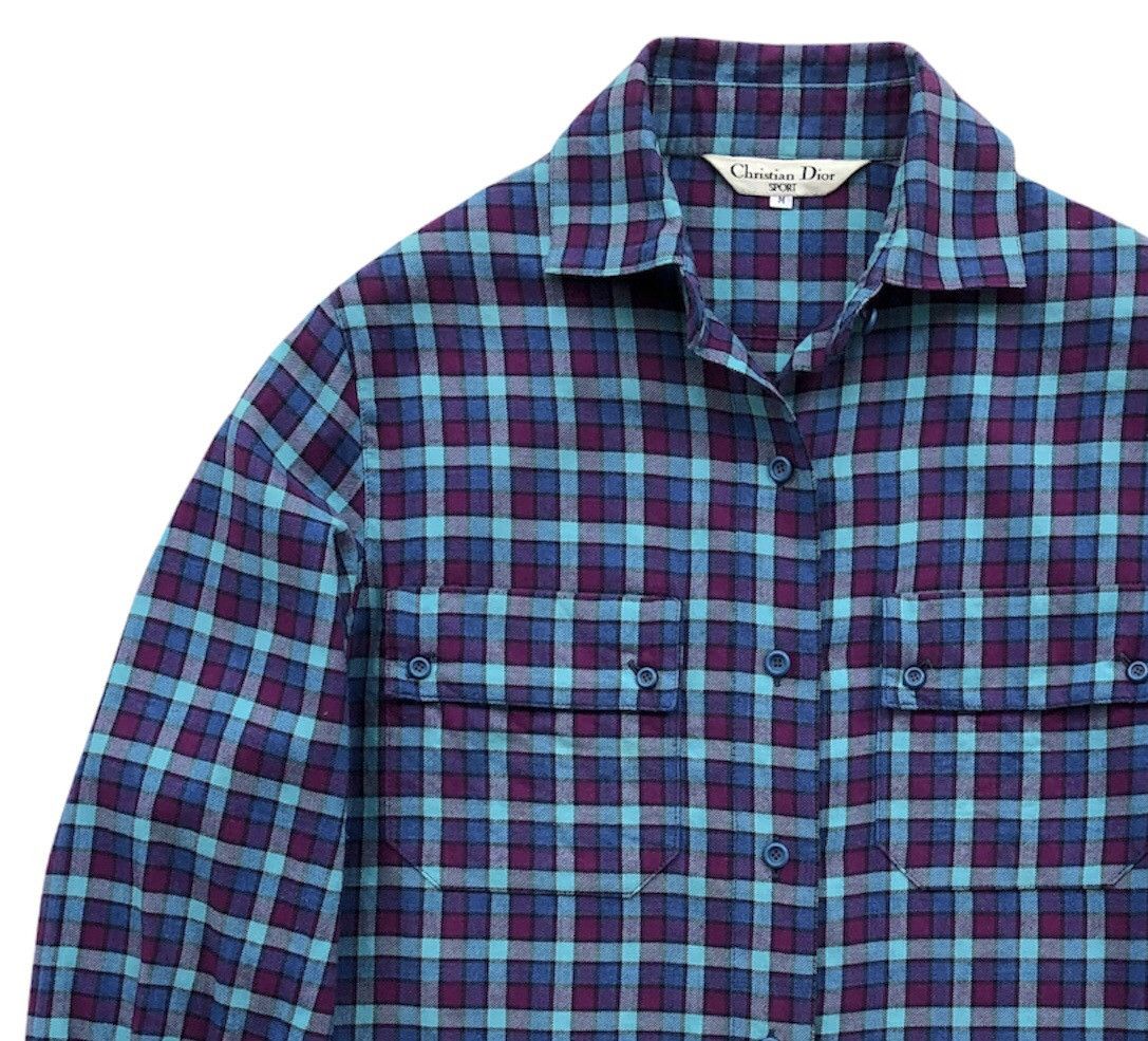 Christian Dior Monsieur 🔥Vtg Christian Dior Sport Checked Women Long Sleeves Shirt Size ONE SIZE - 4 Thumbnail
