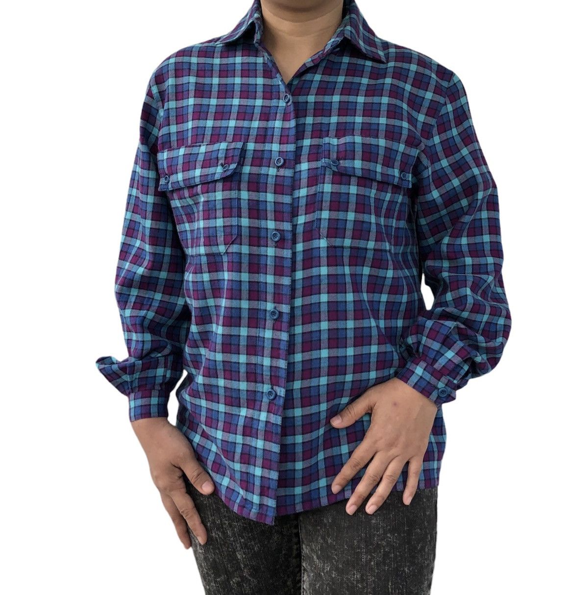 Christian Dior Monsieur 🔥Vtg Christian Dior Sport Checked Women Long Sleeves Shirt Size ONE SIZE - 1 Thumbnail