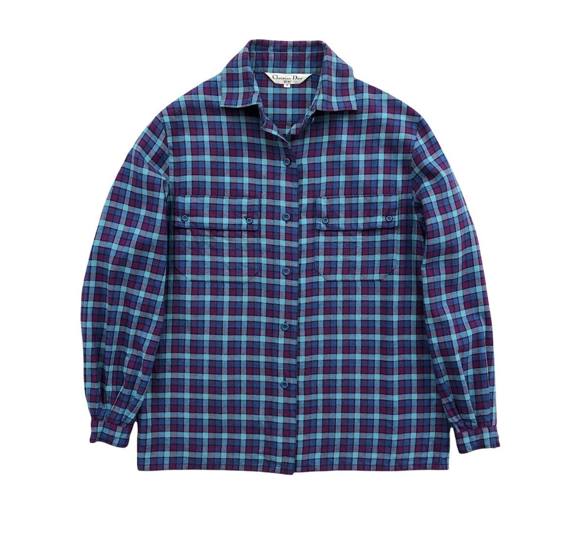 Christian Dior Monsieur 🔥Vtg Christian Dior Sport Checked Women Long Sleeves Shirt Size ONE SIZE - 3 Thumbnail
