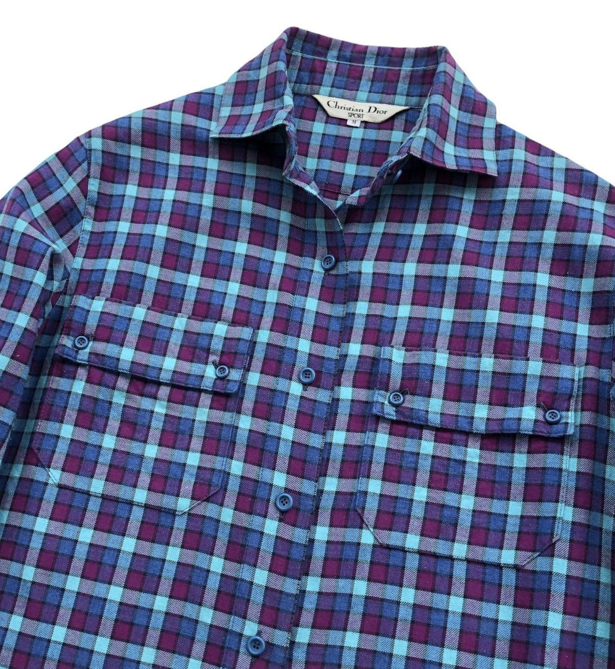 Christian Dior Monsieur 🔥Vtg Christian Dior Sport Checked Women Long Sleeves Shirt Size ONE SIZE - 5 Thumbnail