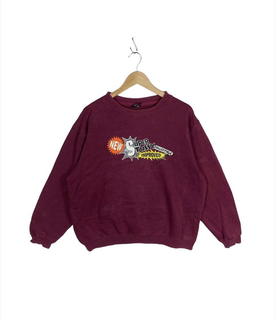 Vintage 90s Stussy USA Collectible Printed Baggy Sweatshirt