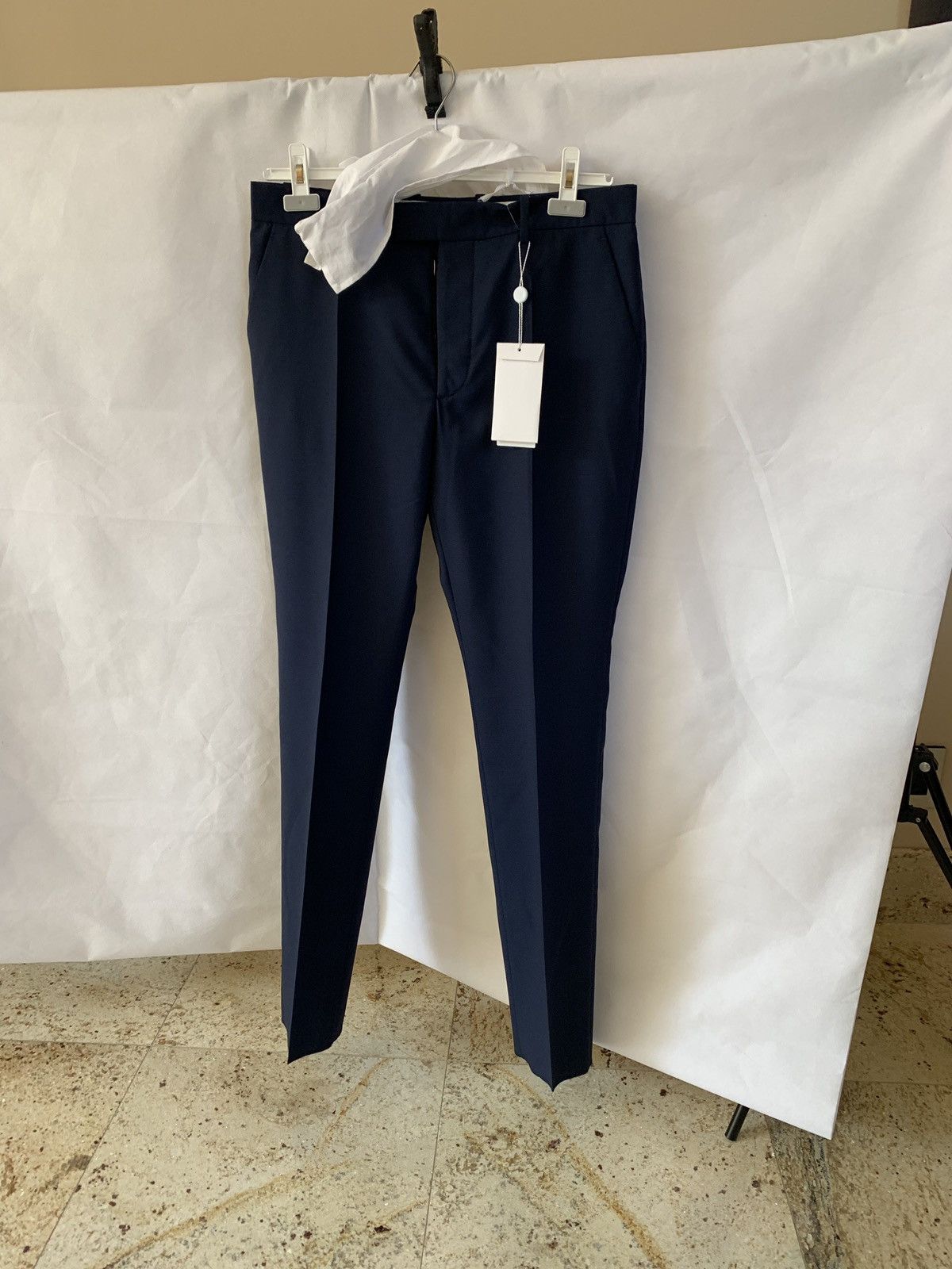 Maison Margiela 14 Dark Navy Wool Slacks Size US 38 / EU 54 - 4 Thumbnail