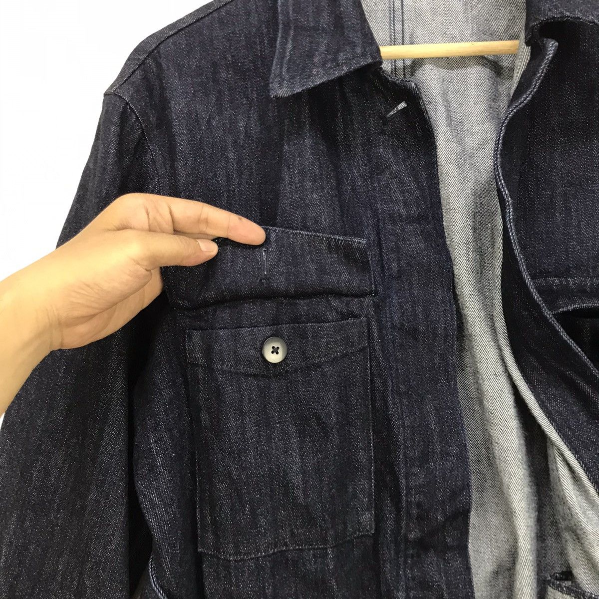 Lemaire × Uniqlo Uniqlo Lemaire Denim Jacket Size L / US 10 / IT 46 - 21 Thumbnail