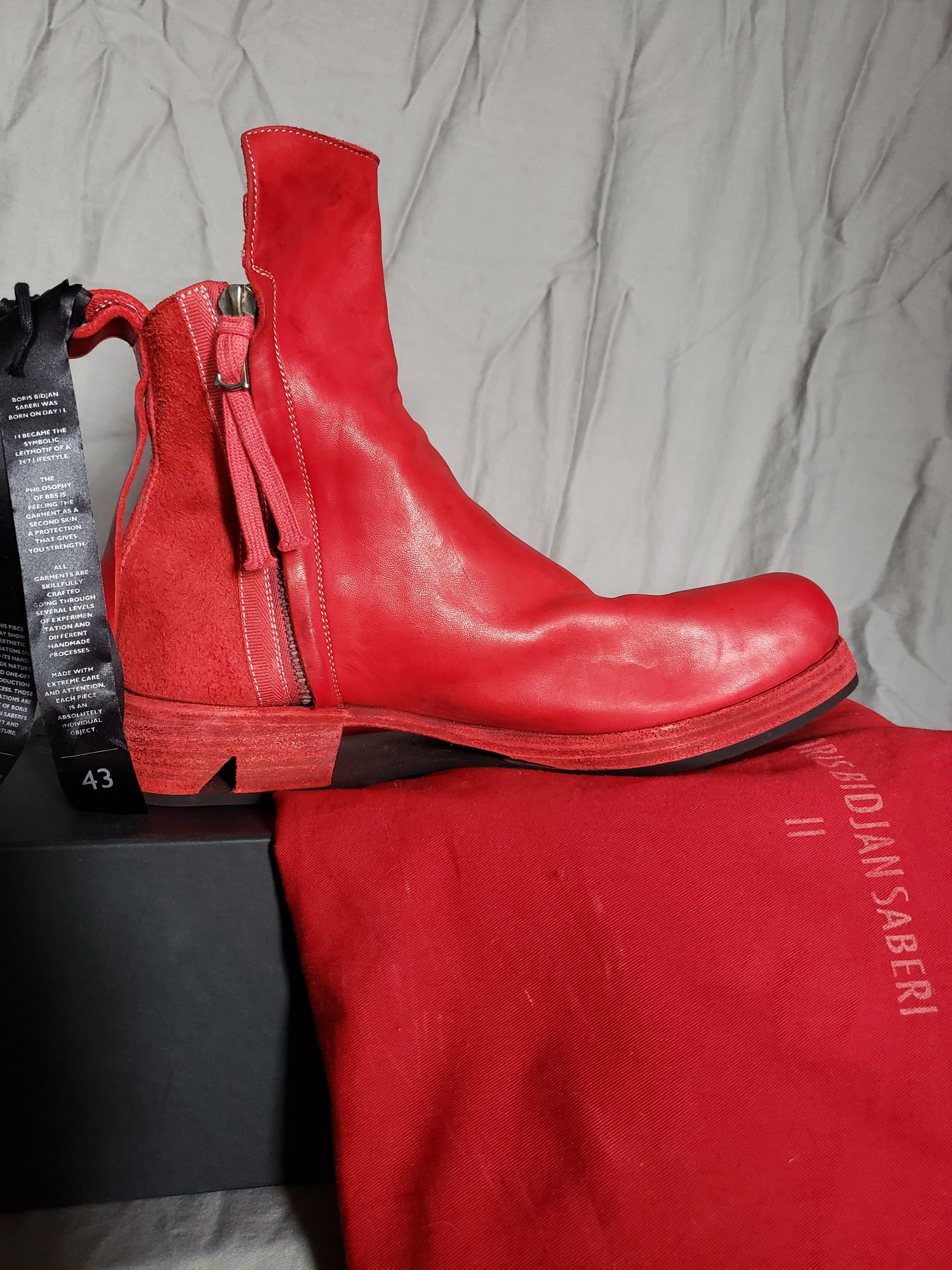 Boris Bidjan Saberi Boris bidjan saberi boots red | Grailed