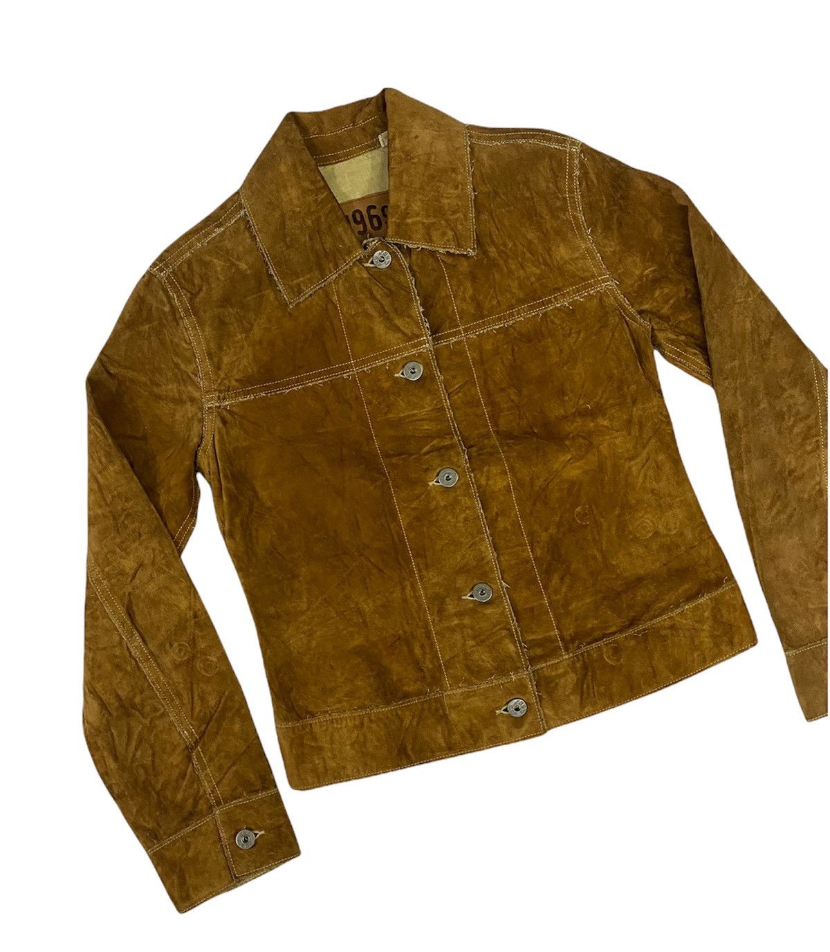 Gap Vintage GAP 1969 Trucker Leather Jacket Size US S / EU 44-46 / 1 - 1 Thumbnail