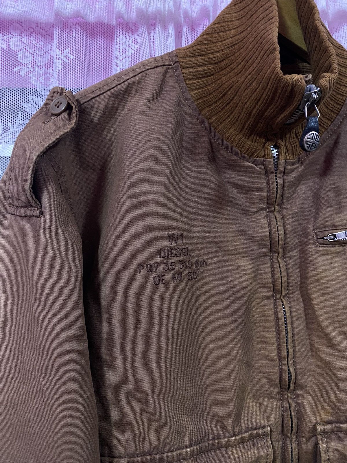 Diesel Vintage Diesel W1 Bomber Jacket Rare Design Size US XL / EU 56 / 4 - 5 Thumbnail