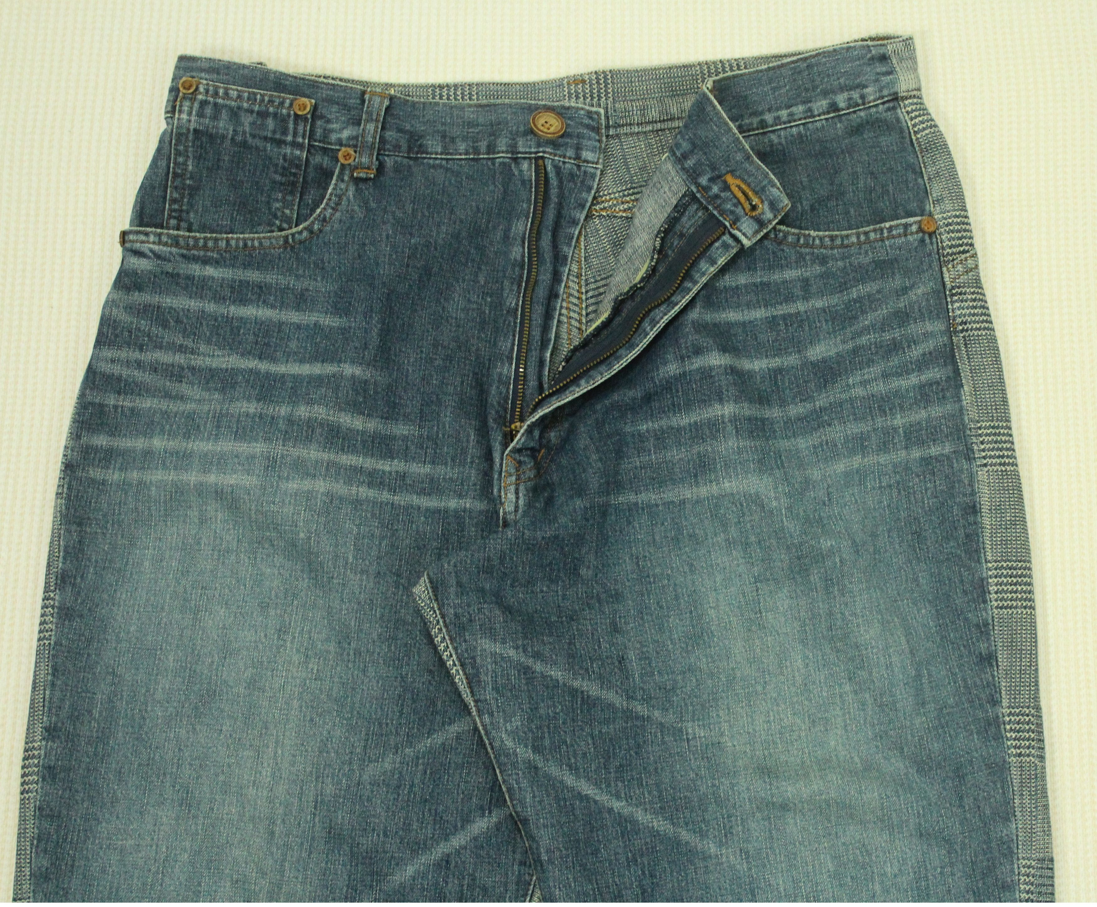Japanese Brand Japanese Denim Sashiko Checkered Back Indigo Hybrid Pants Size US 34 / EU 50 - 5 Thumbnail