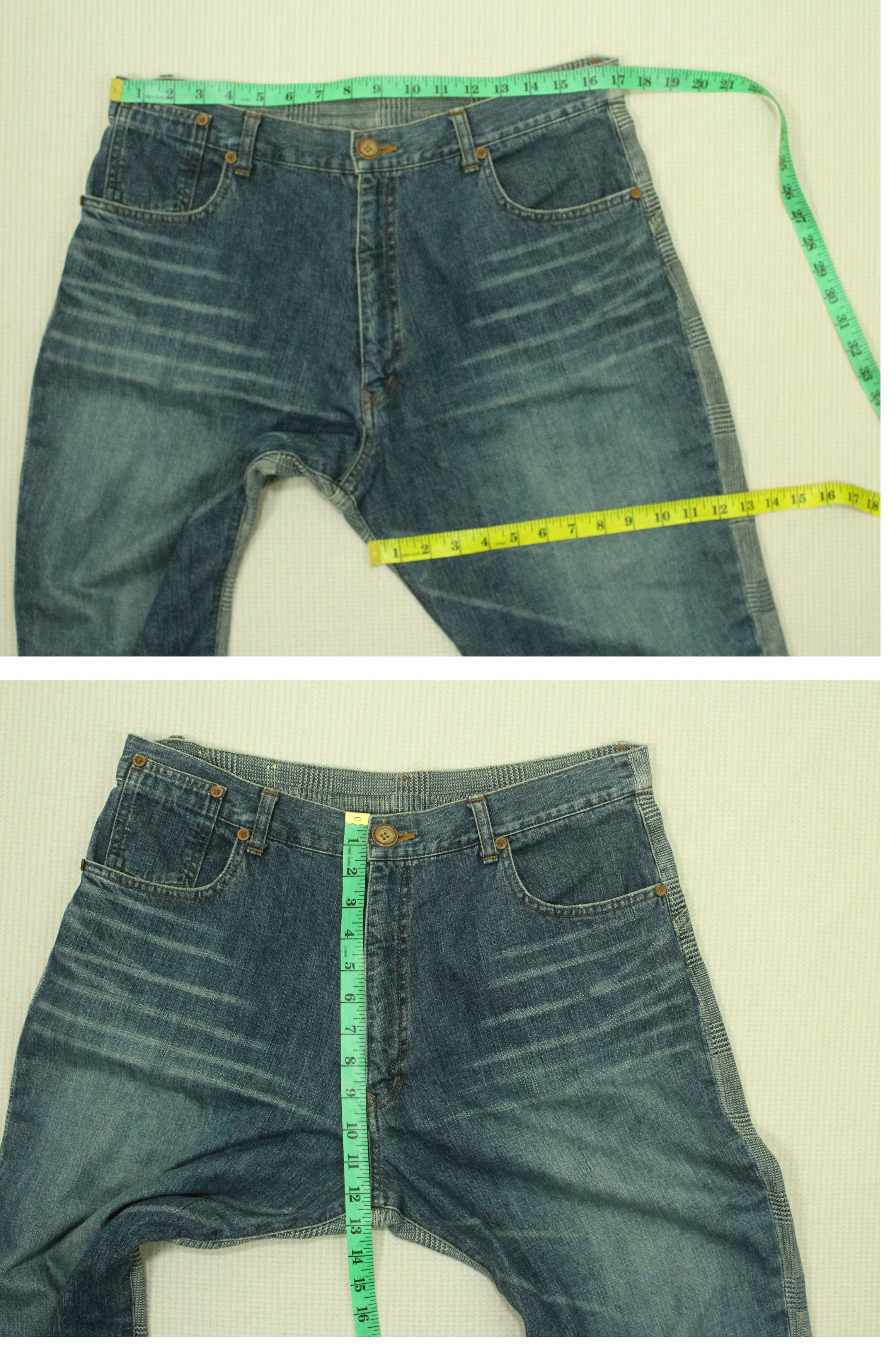 Japanese Brand Japanese Denim Sashiko Checkered Back Indigo Hybrid Pants Size US 34 / EU 50 - 15 Thumbnail
