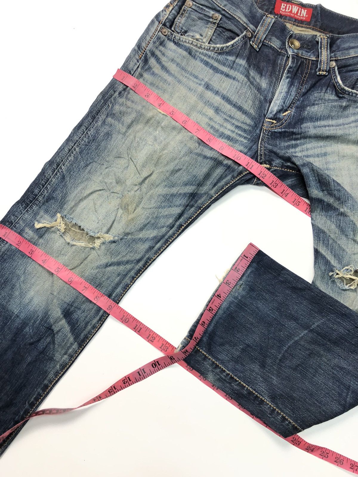 Edwin × Vintage VINTAGE EDWIN EXCLUSIVE VINTAGE XU DISSTRESSED DENIM JAPAN Size US 30 / EU 46 - 20 Thumbnail